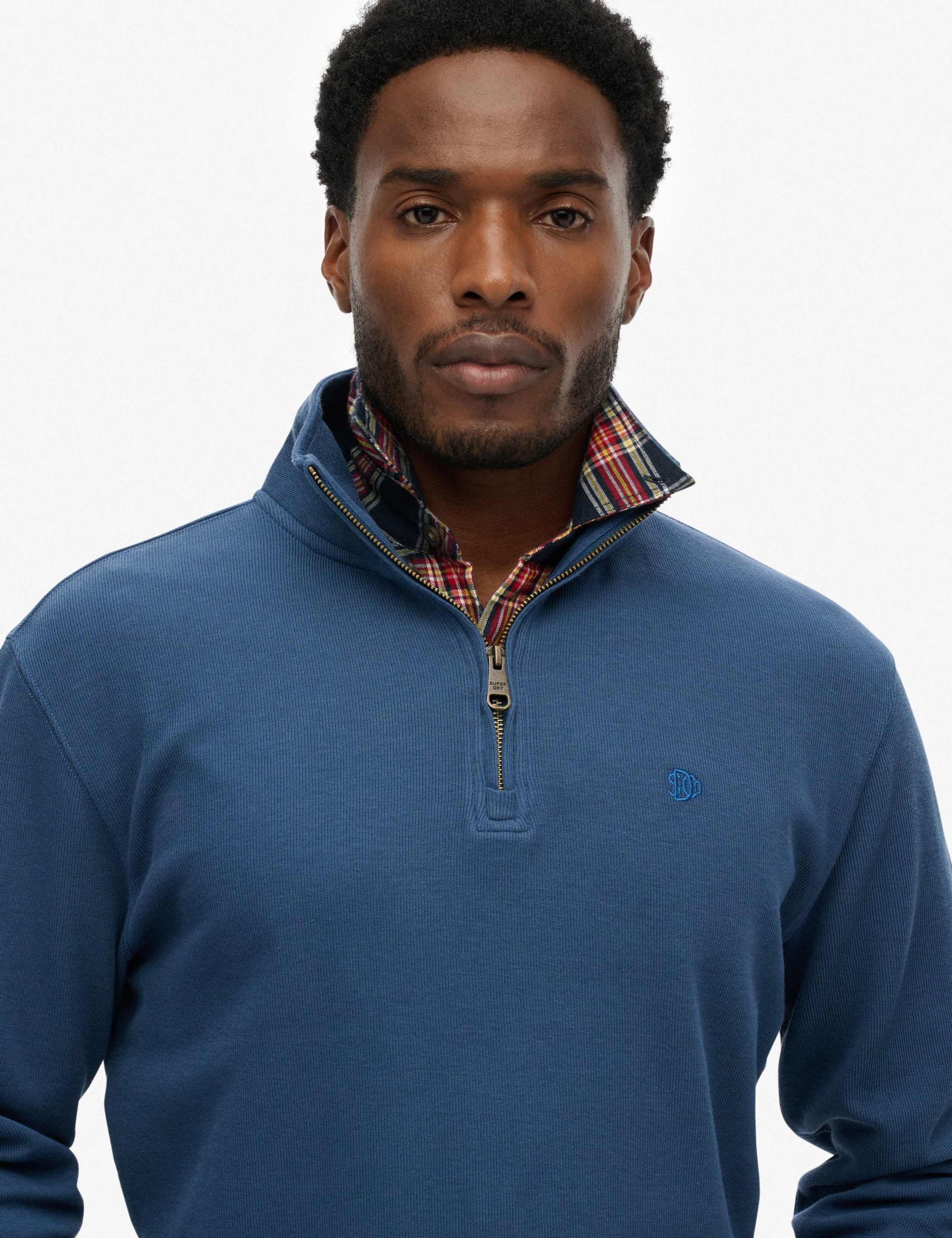 Pure Cotton Ribbed Half Zip Jumper 3 of 6