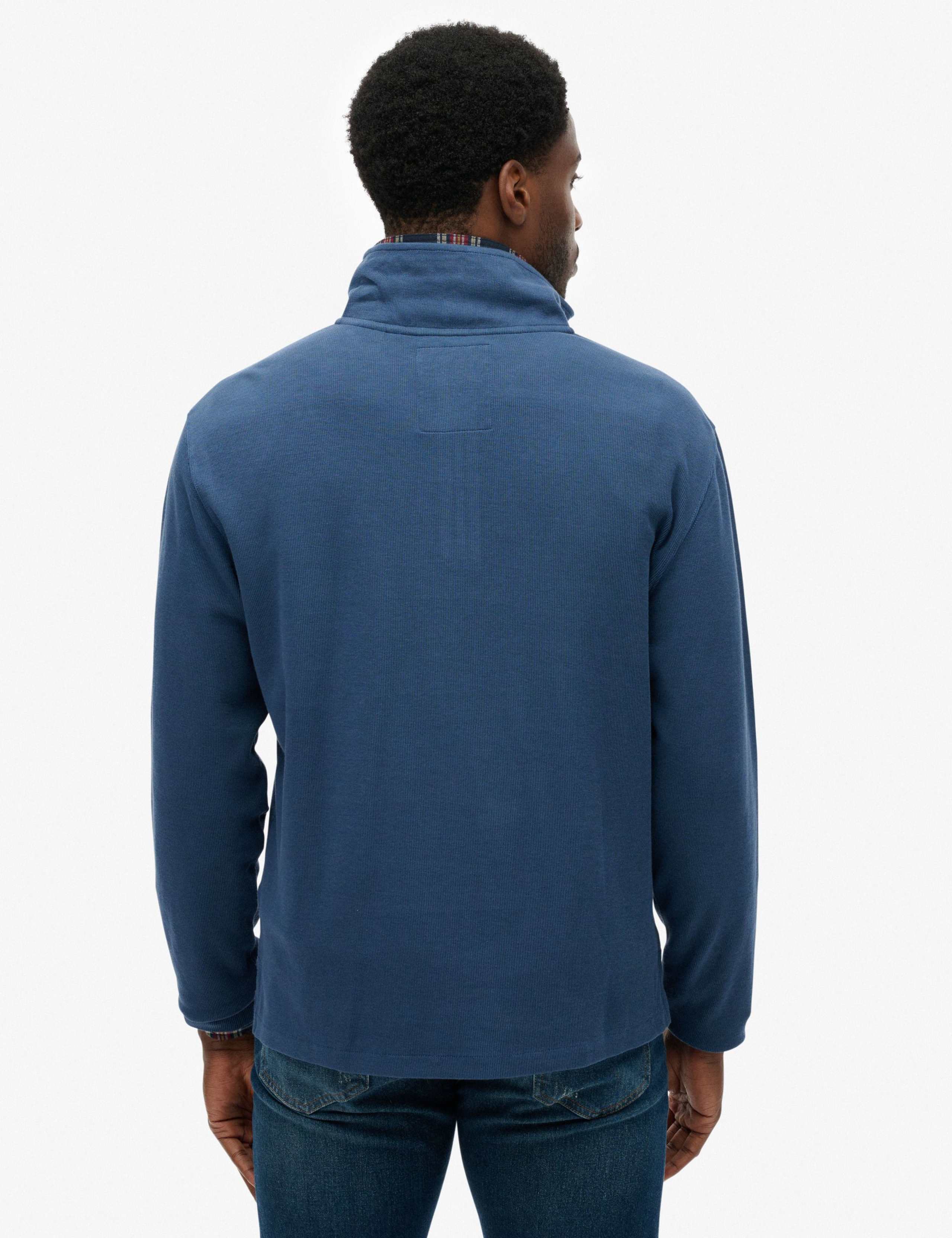 Pure Cotton Ribbed Half Zip Jumper 5 of 6