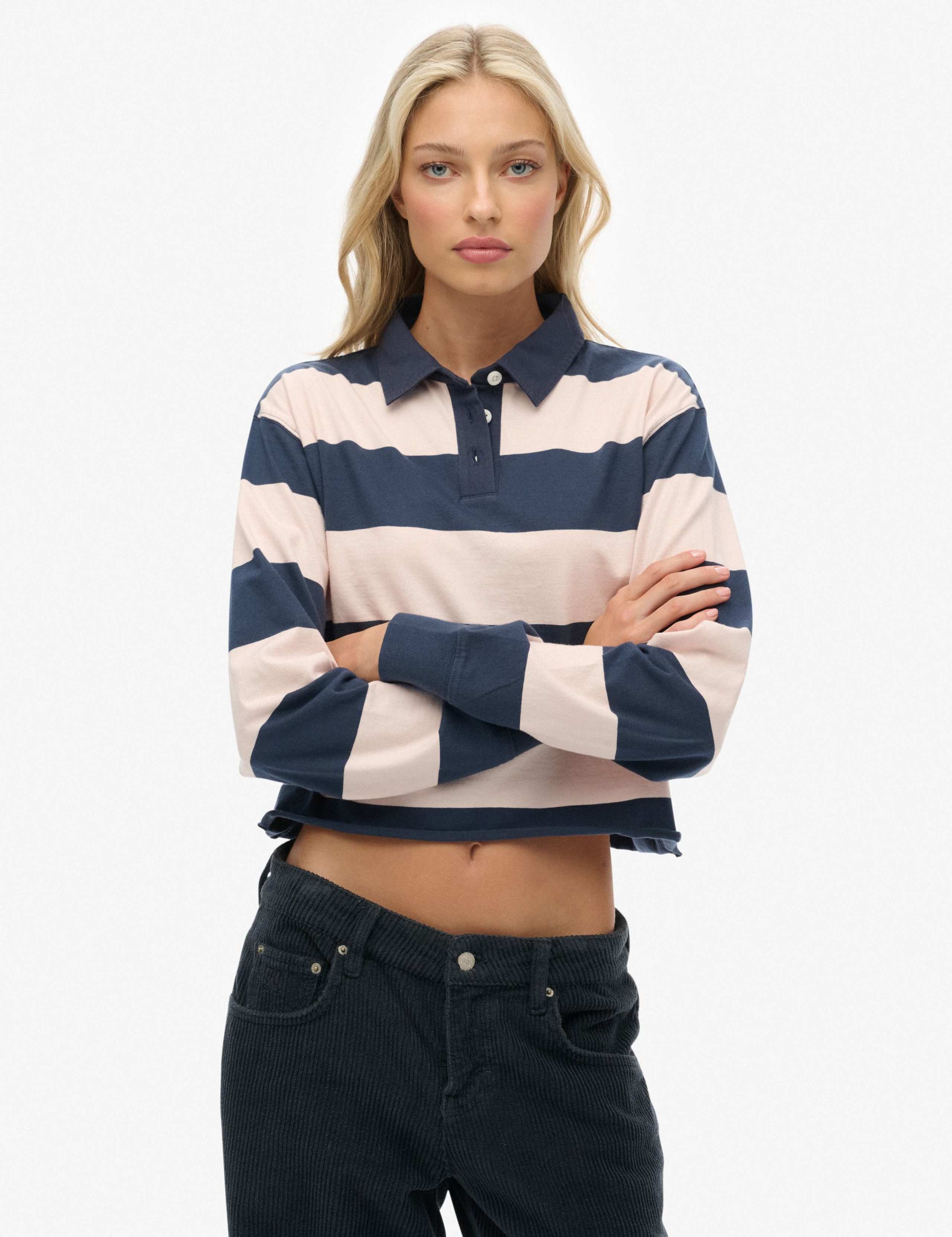 Pure Cotton Striped Rugby Top 1 of 6