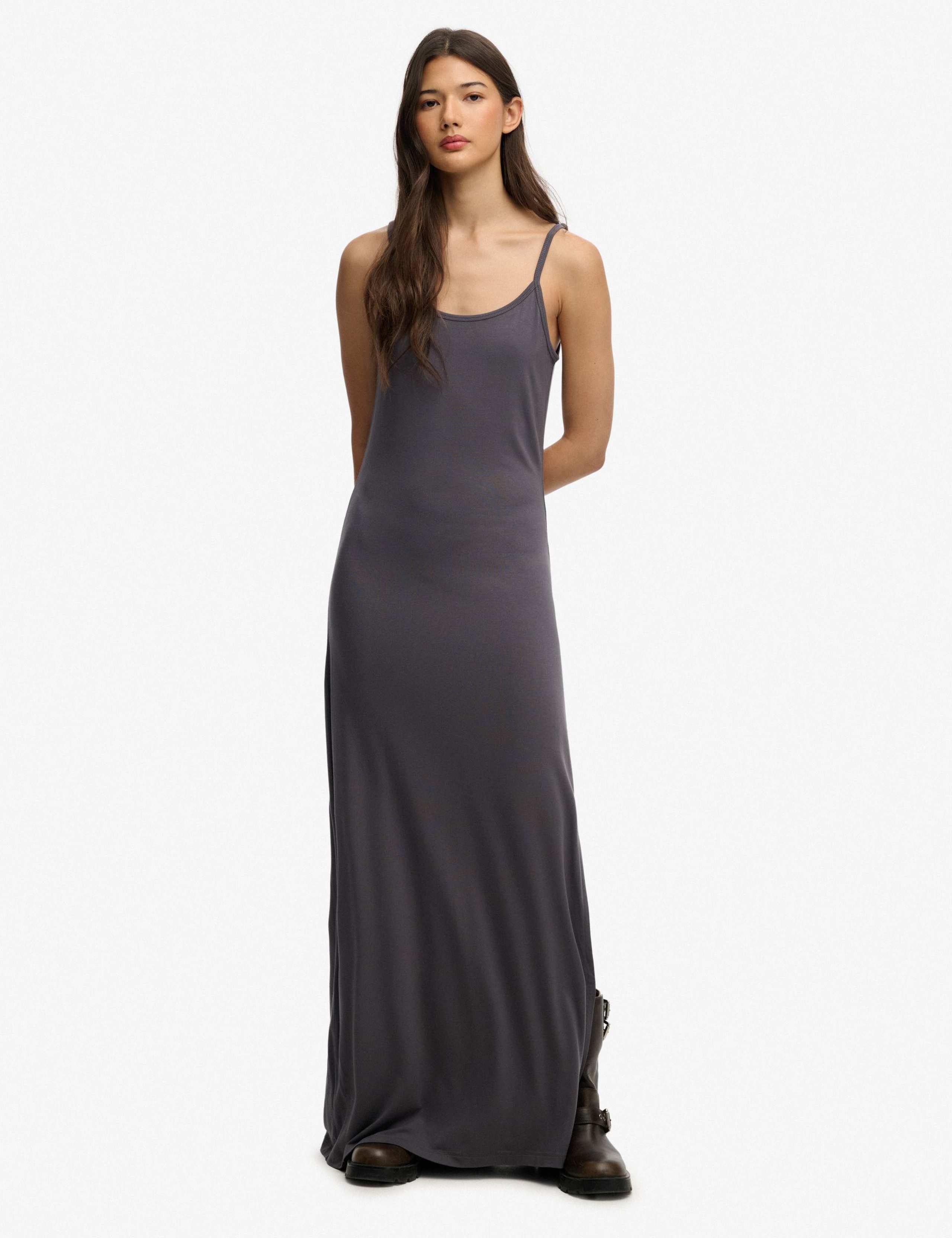 Jersey Scoop Neck Maxi Slip Dress 1 of 5