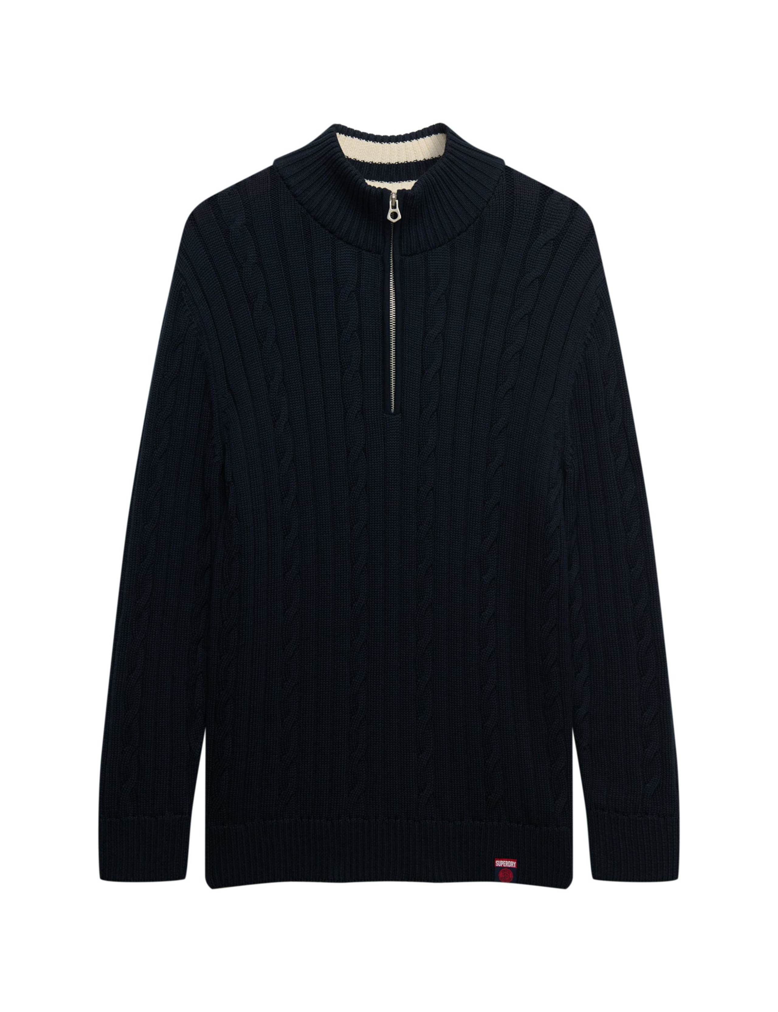 Pure Cotton Cable Knit Half Zip Jumper 2 of 6