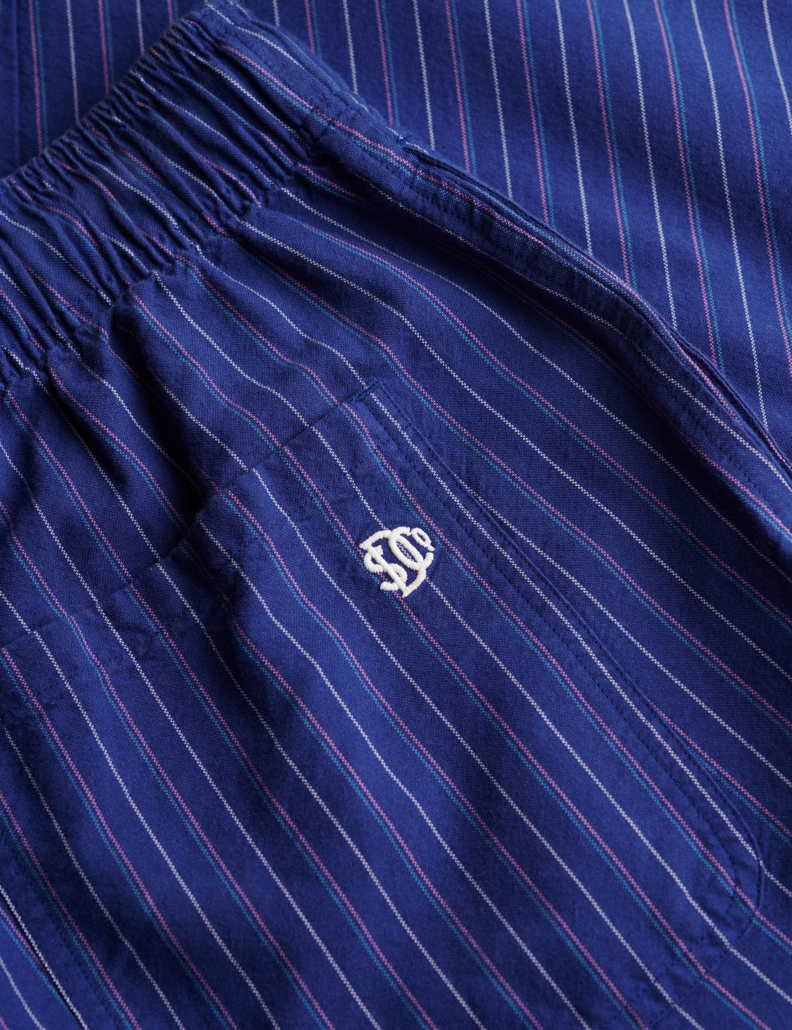 Pure Cotton Striped Straight Leg Trousers 6 of 8