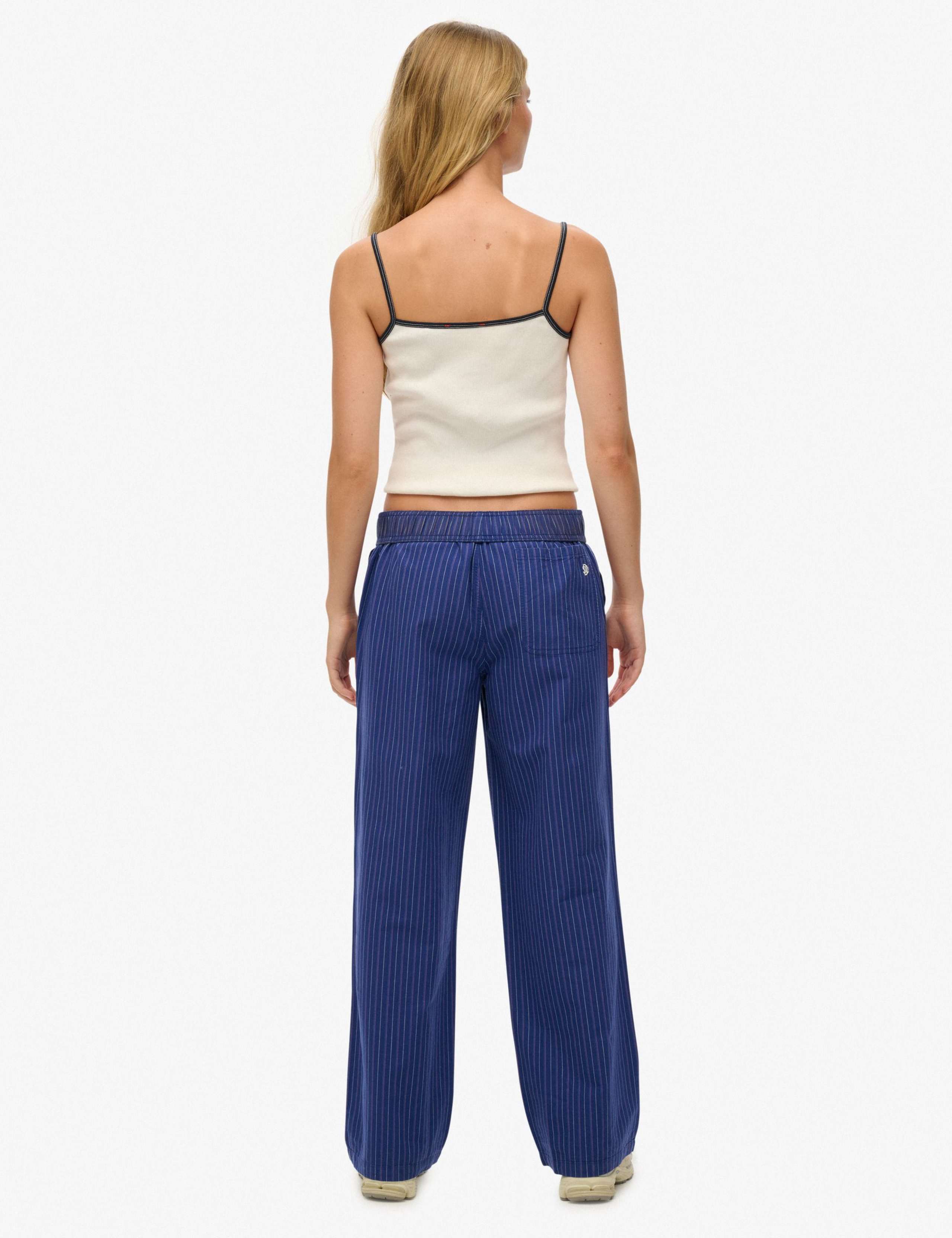 Pure Cotton Striped Straight Leg Trousers 8 of 8