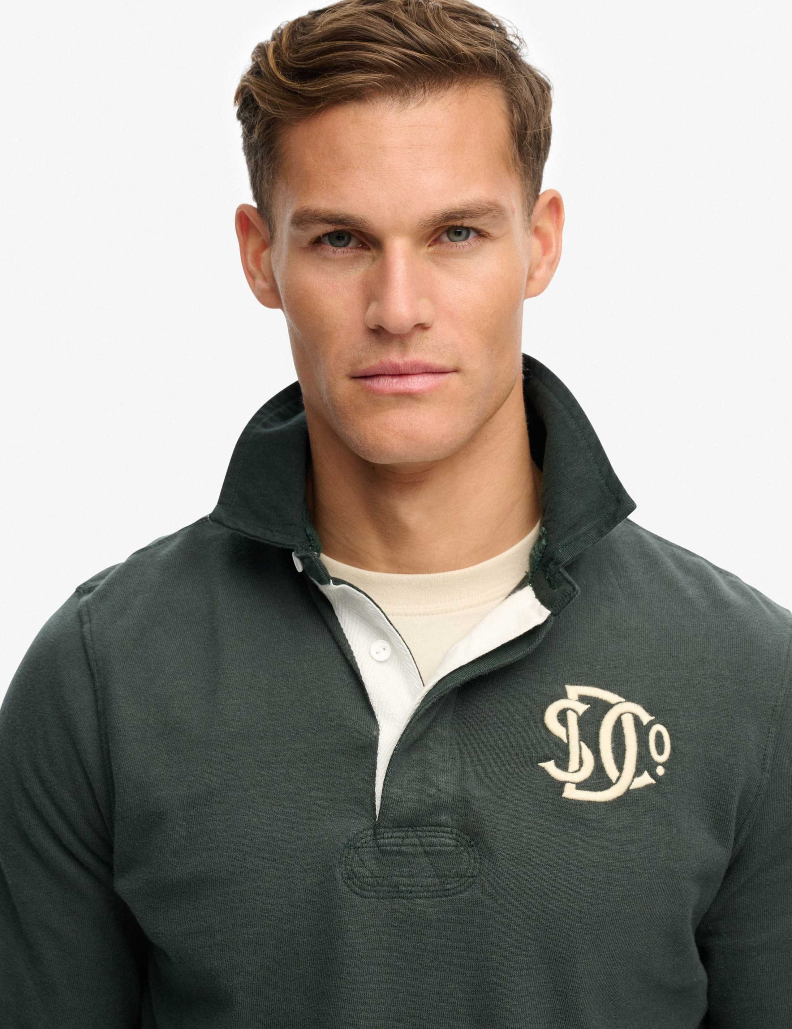 Pure Cotton Jersey Embroidered Rugby Shirt 3 of 6