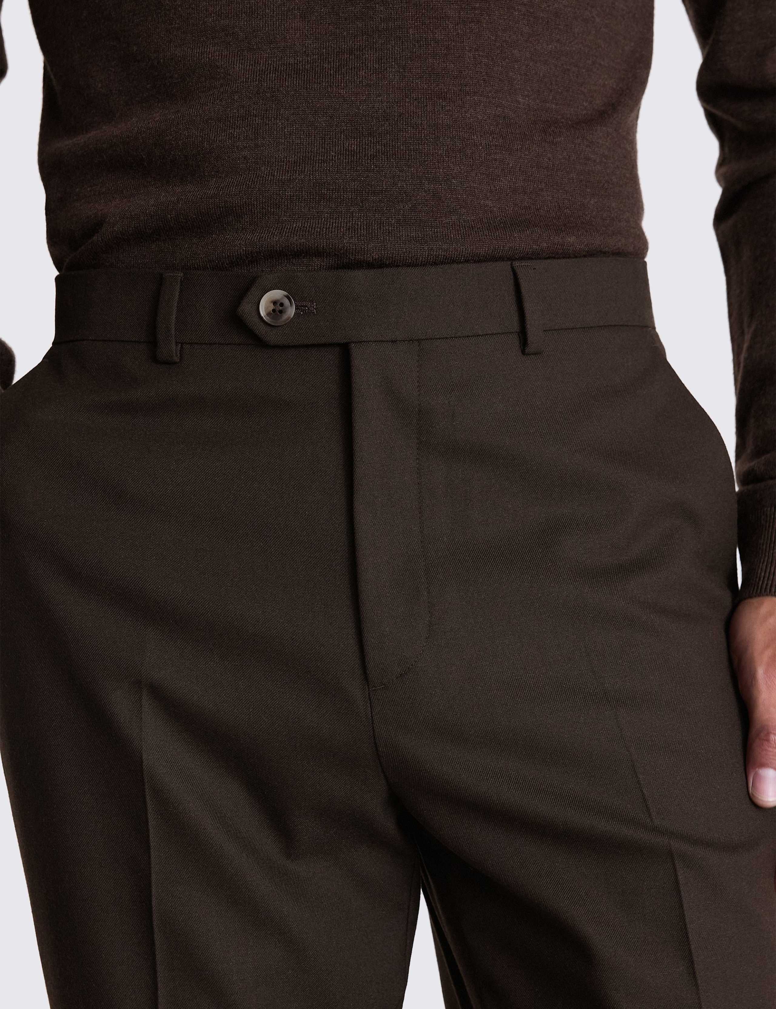 Relaxed Fit Flannel Stretch Suit Trousers 3 of 3