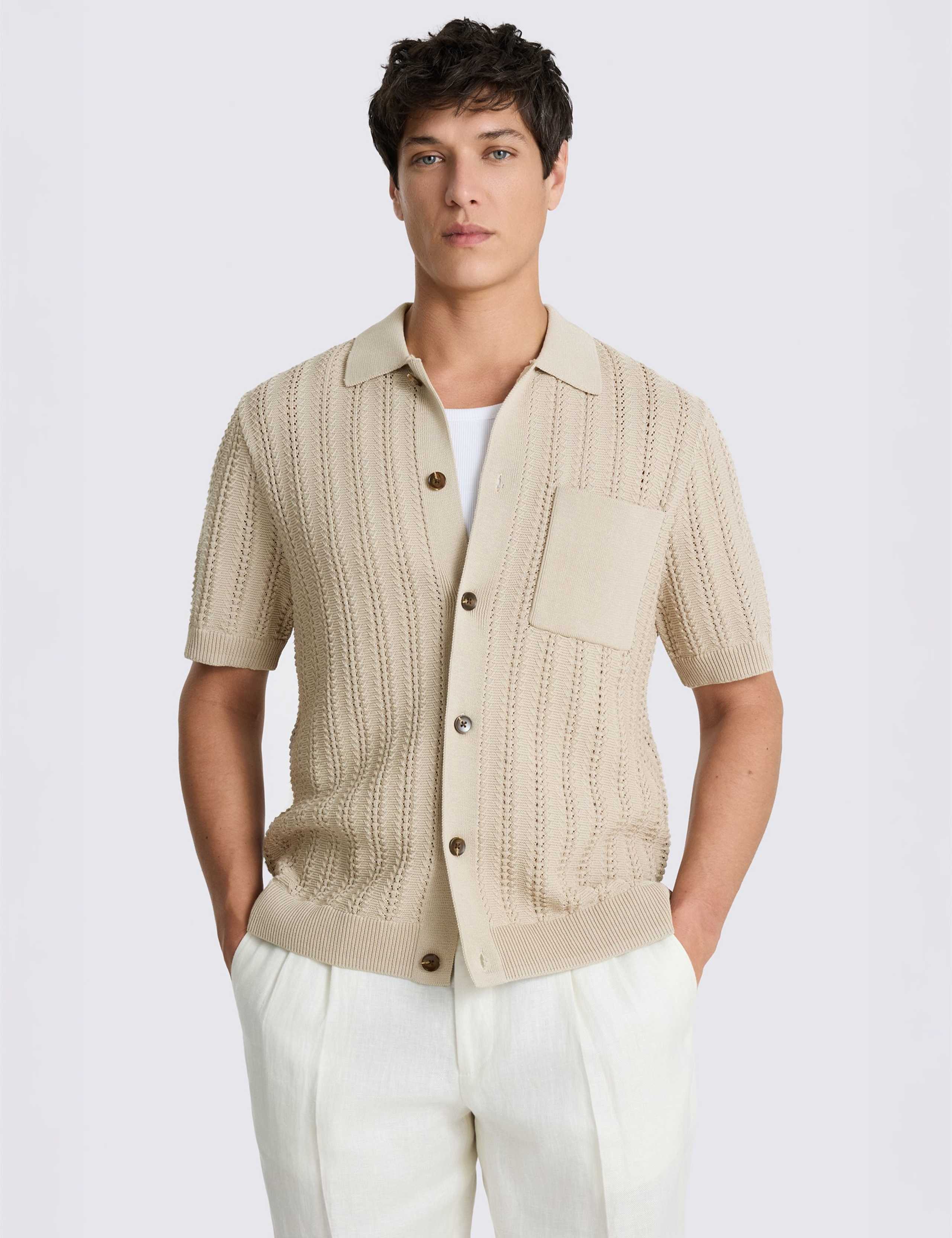Regular Fit Cotton Rich Knitted Shirt 1 of 4