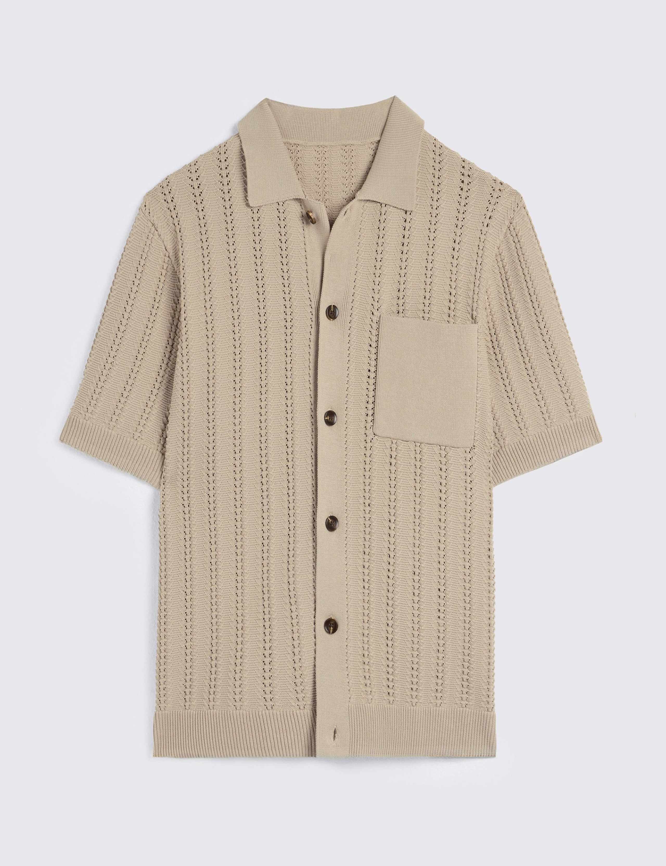 Regular Fit Cotton Rich Knitted Shirt 2 of 4