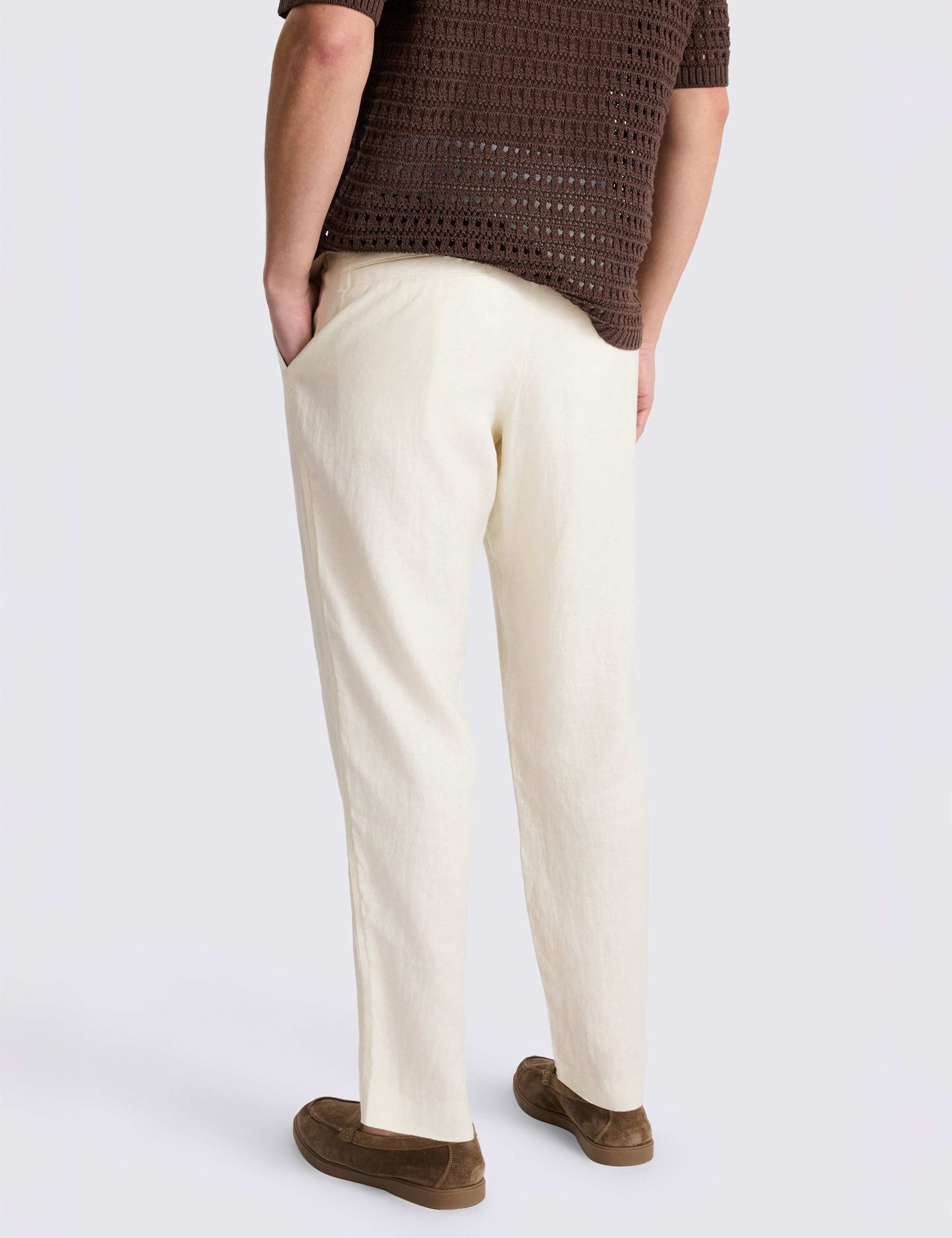 Tailored Fit Pure Linen Trousers 3 of 4
