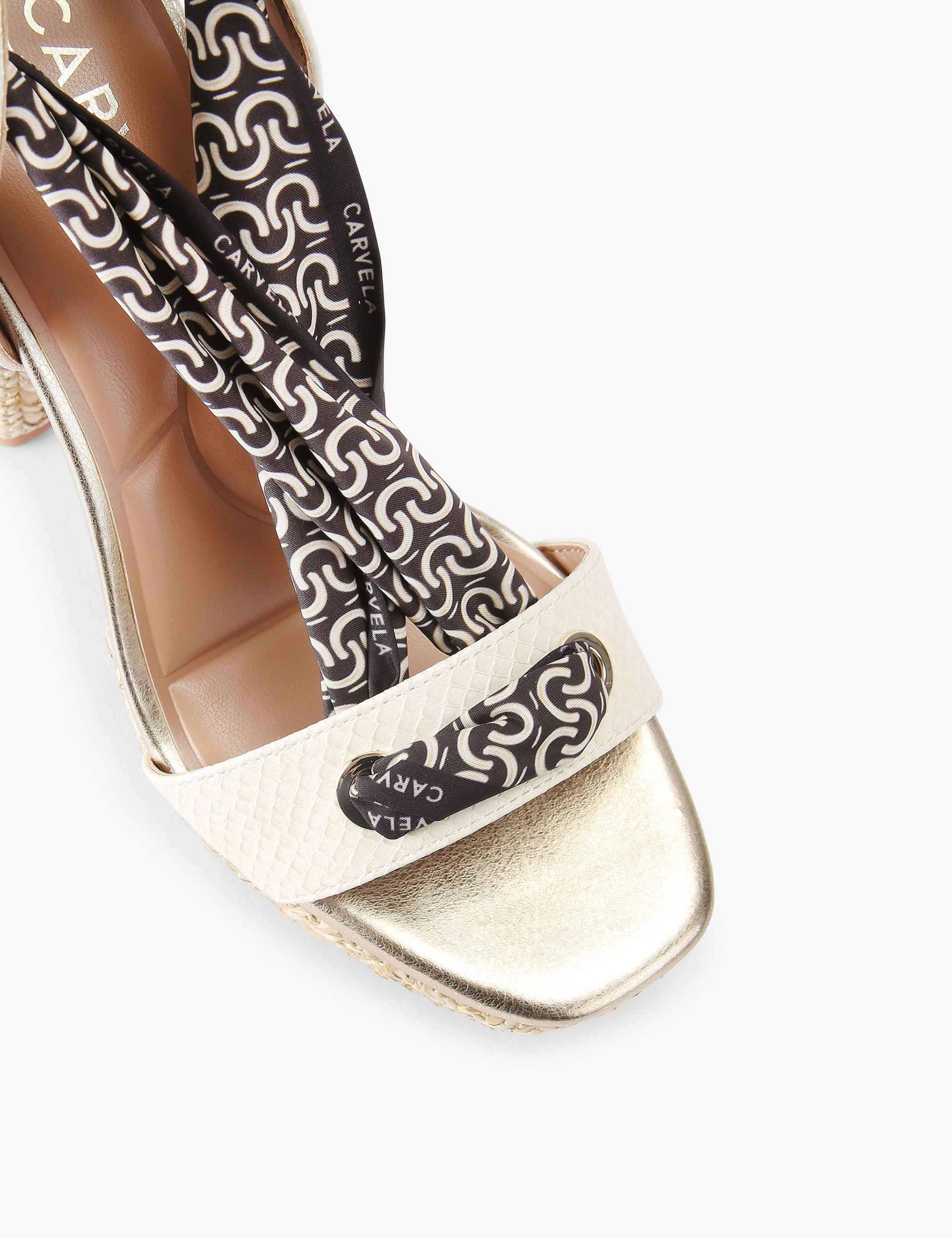 Satin Scarf Block Heel Platform Sandals 4 of 5