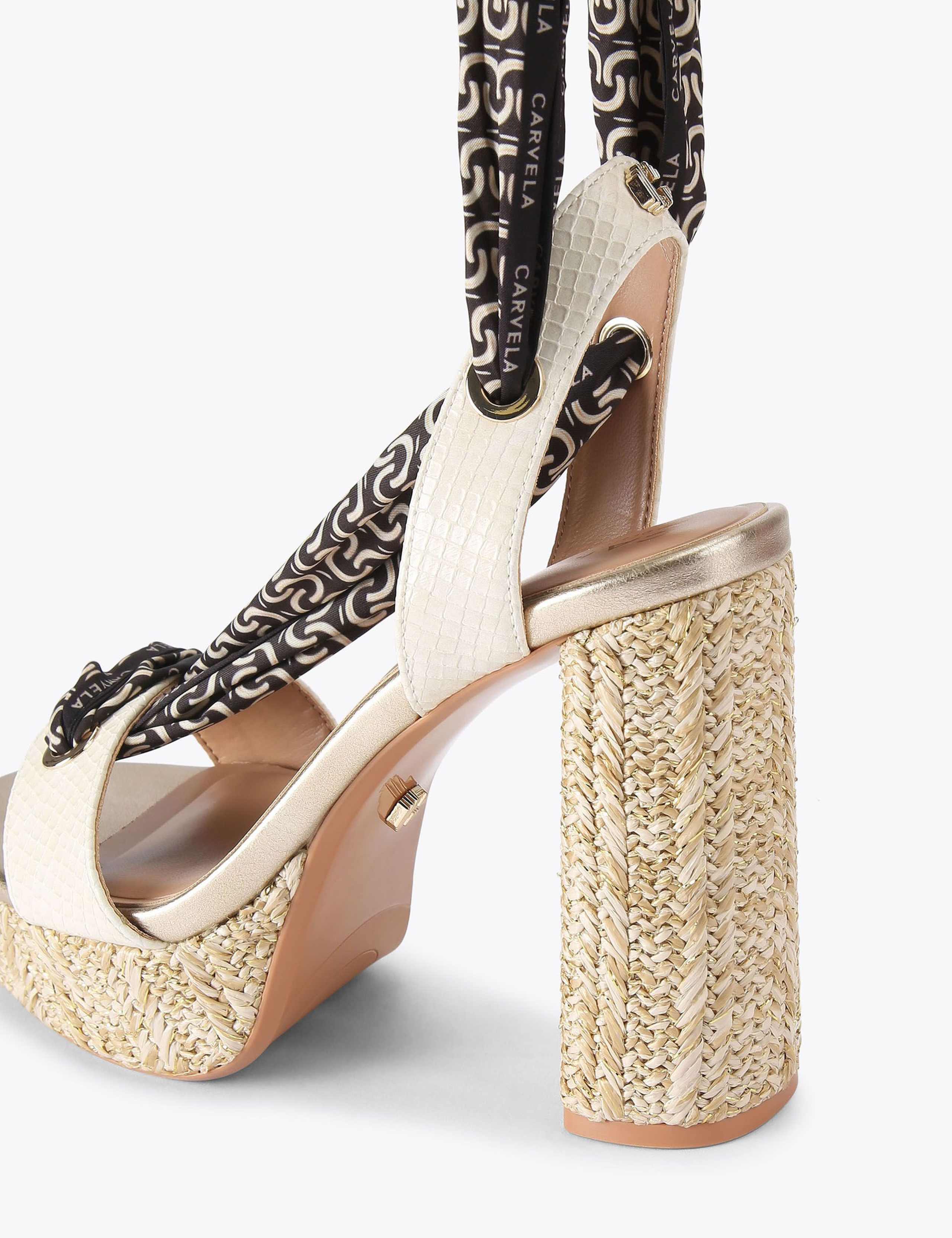 Satin Scarf Block Heel Platform Sandals 5 of 5