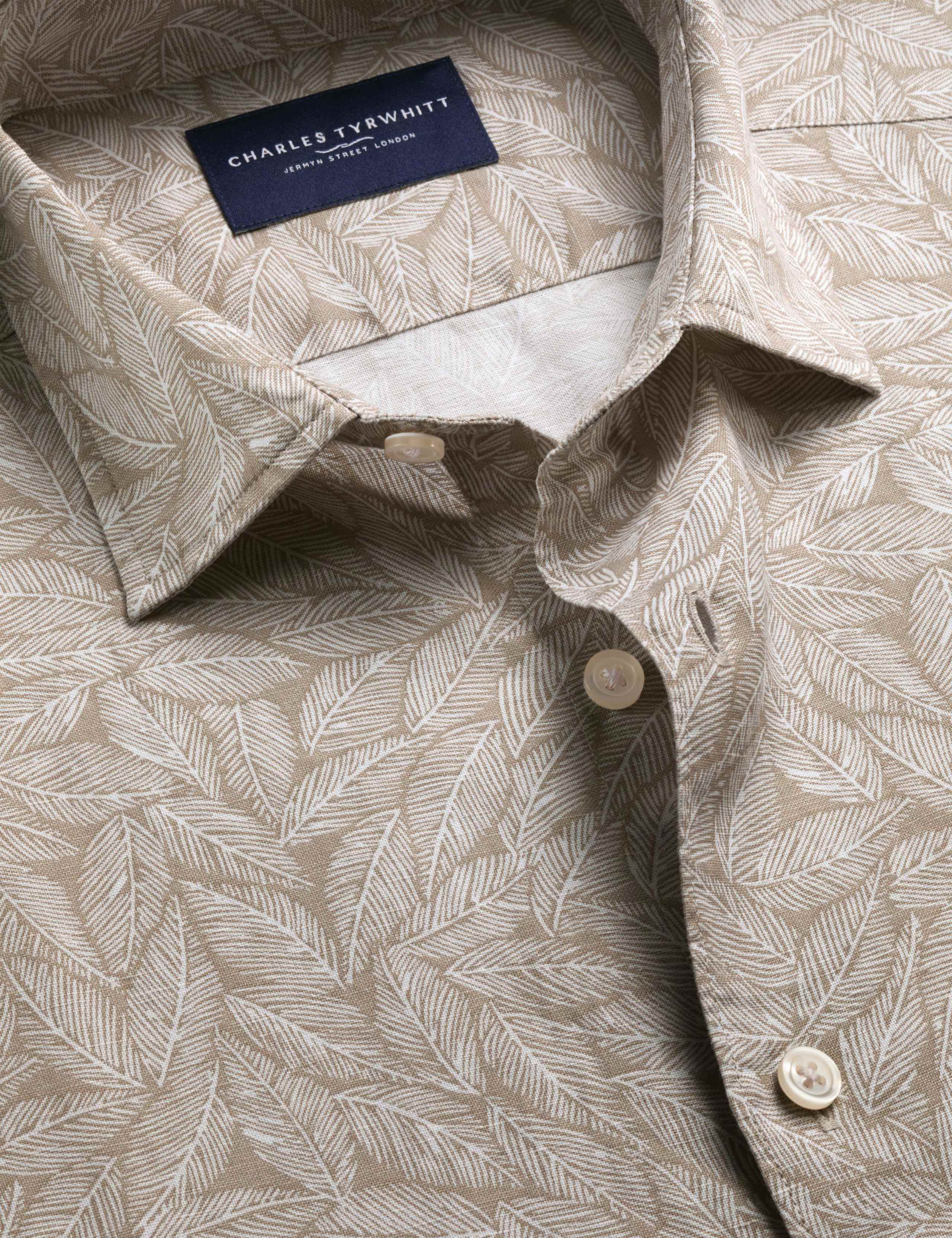 Cotton Linen Blend Printed Short Sleeve Shirt 4 of 5