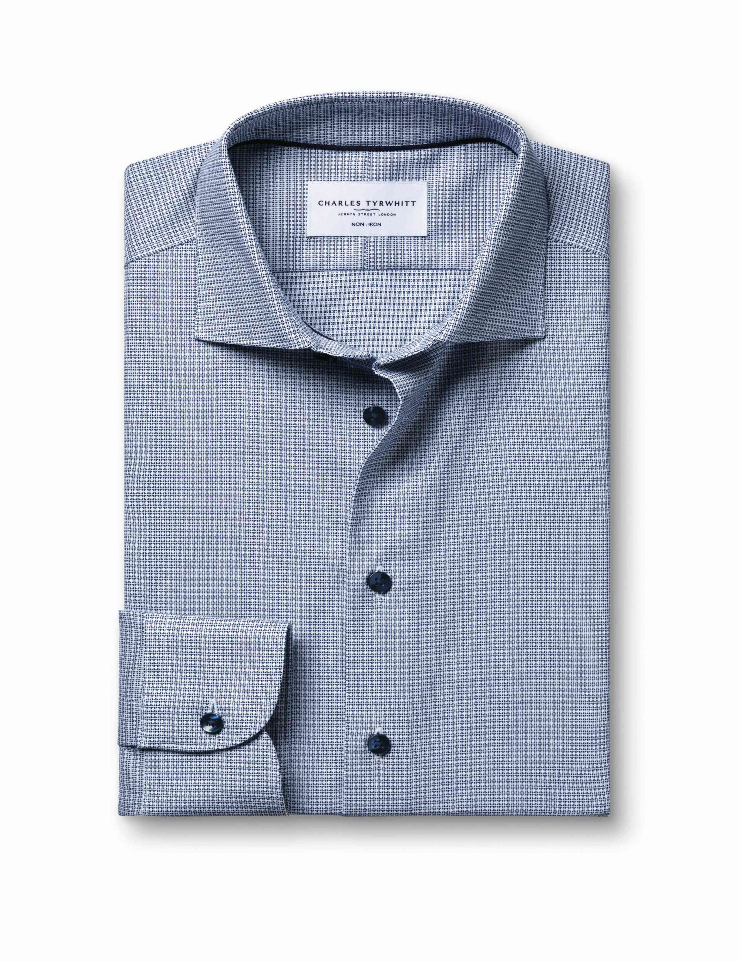 Slim Fit Non Iron Pure Cotton Textured Shirt 3 of 6