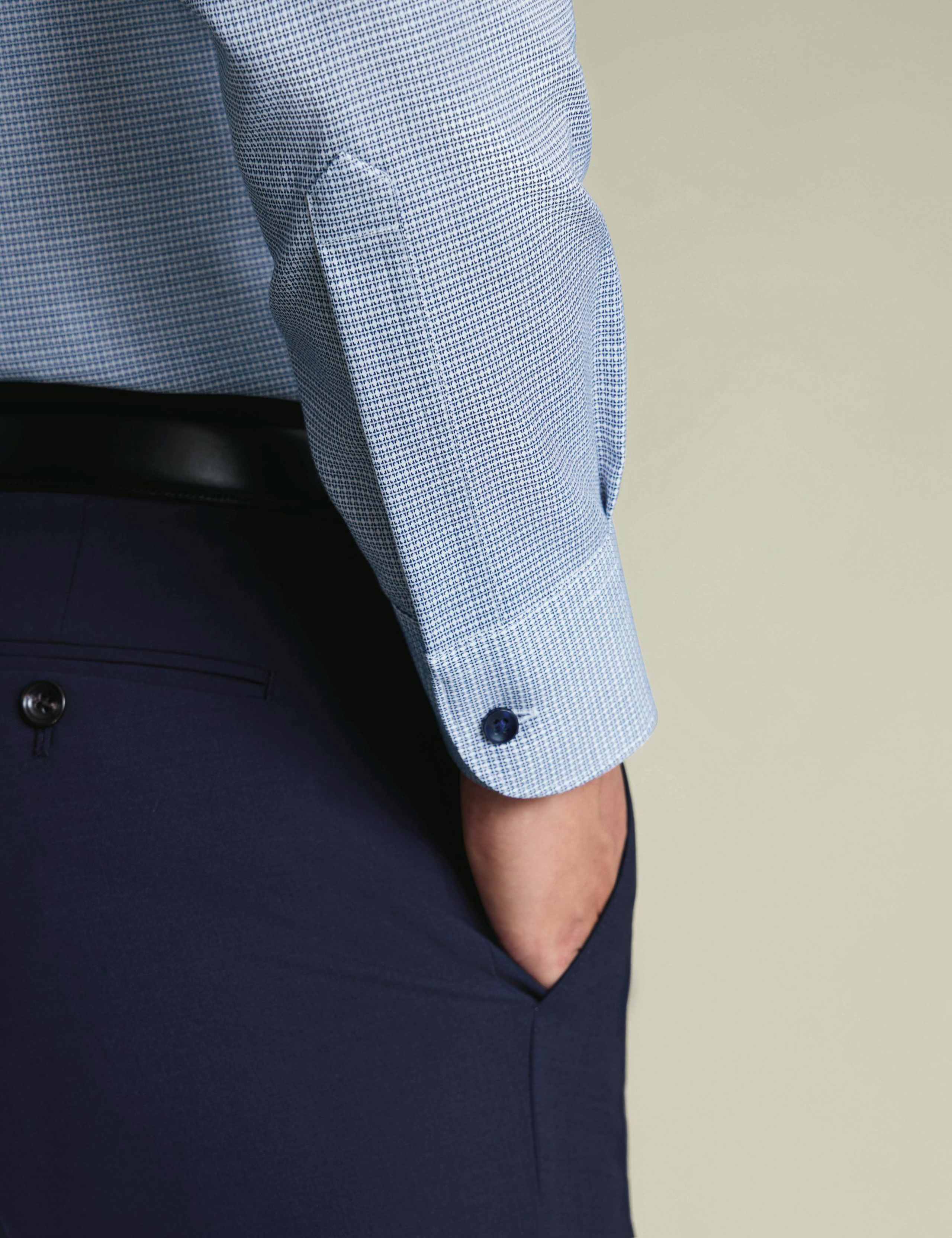 Slim Fit Non Iron Pure Cotton Textured Shirt 5 of 6