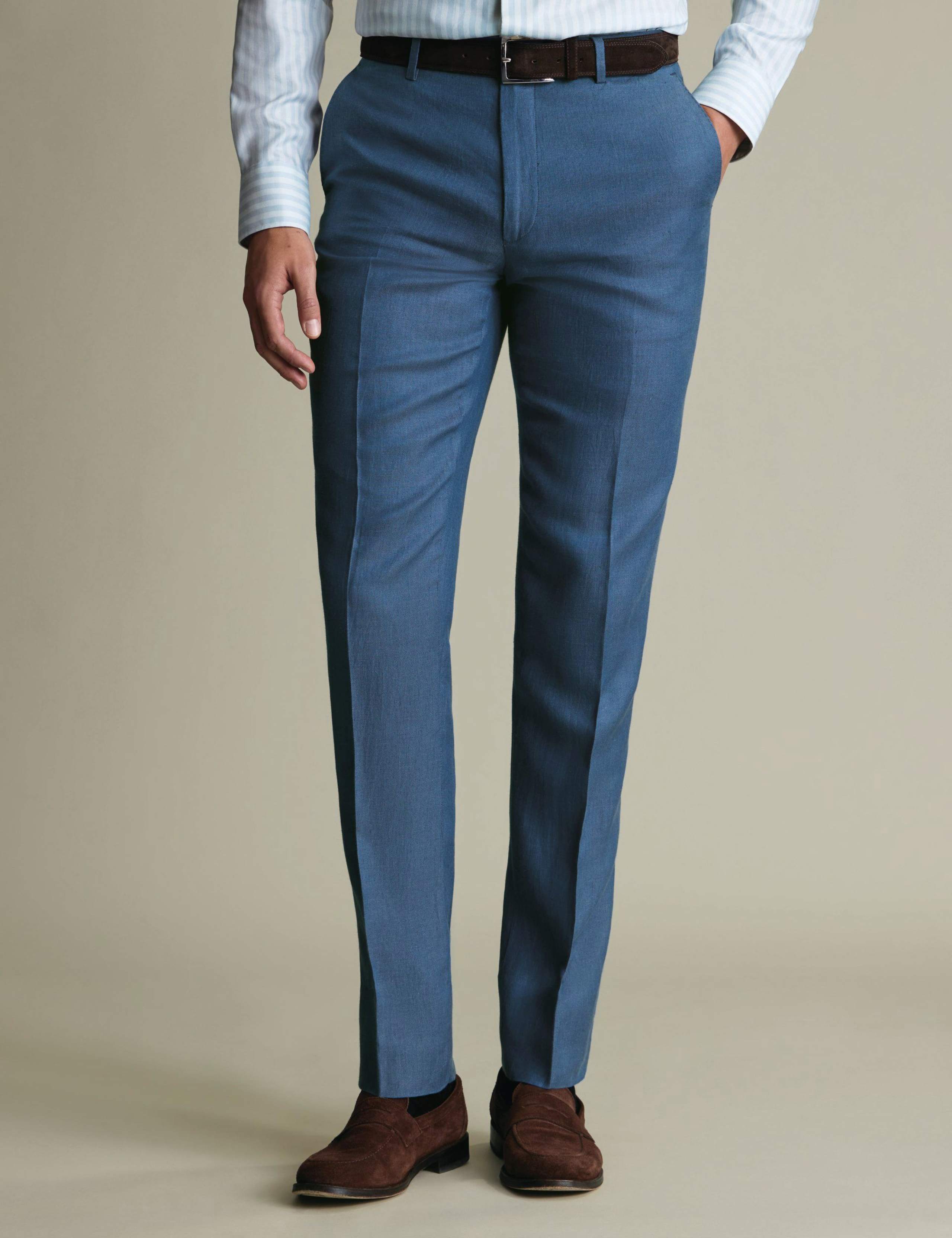 Slim Fit Pure Linen Trousers 1 of 4