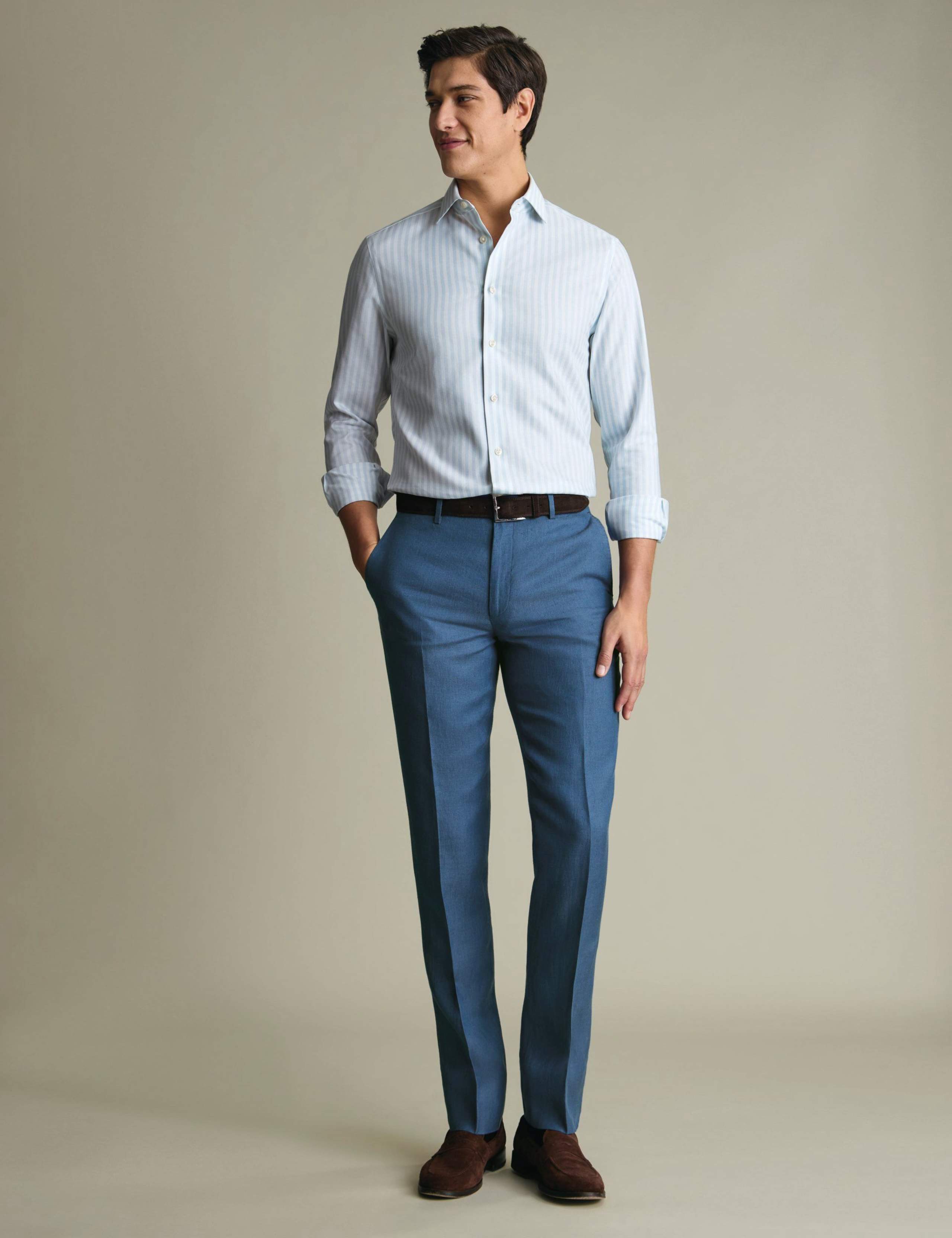 Slim Fit Pure Linen Trousers 2 of 4