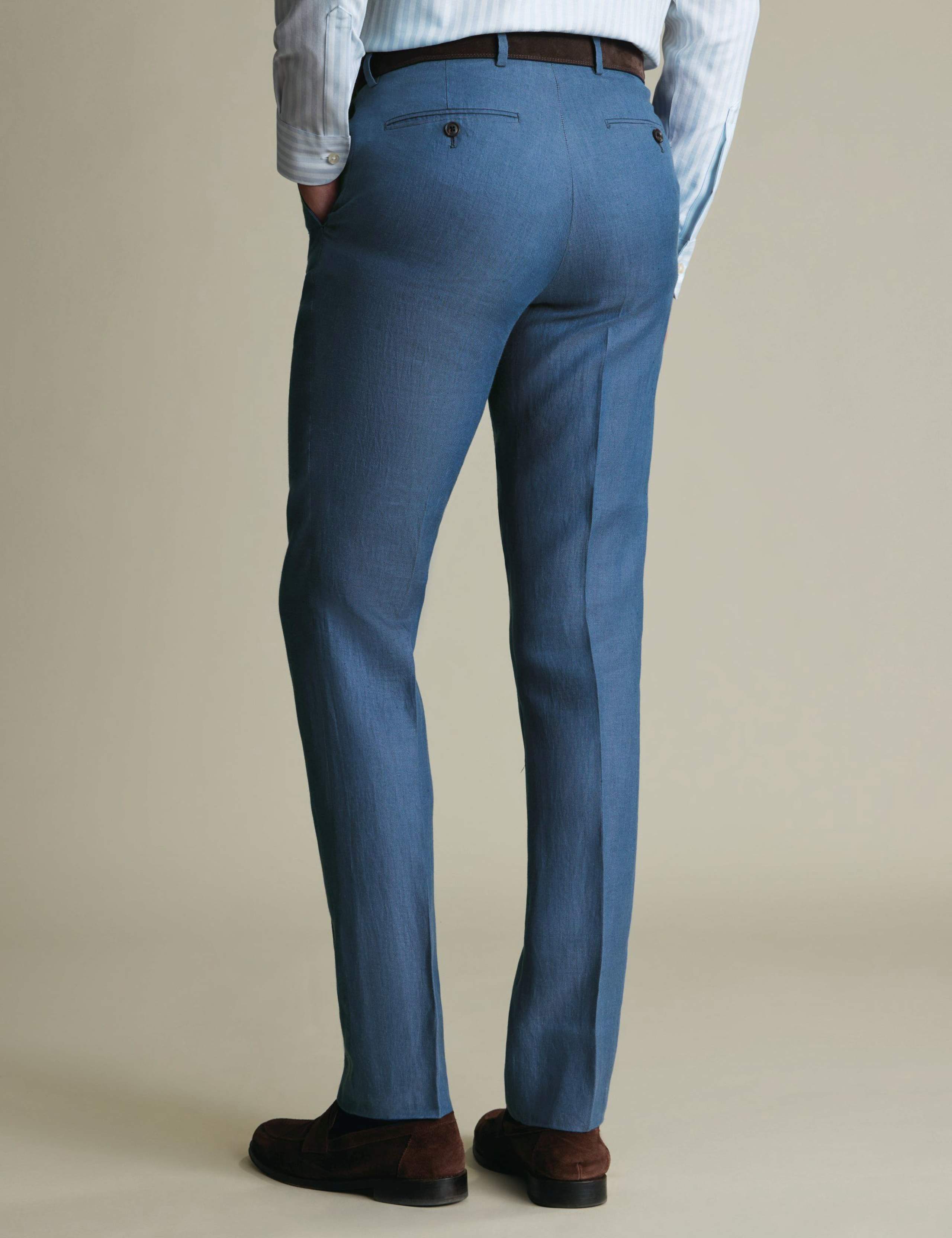 Slim Fit Pure Linen Trousers 3 of 4