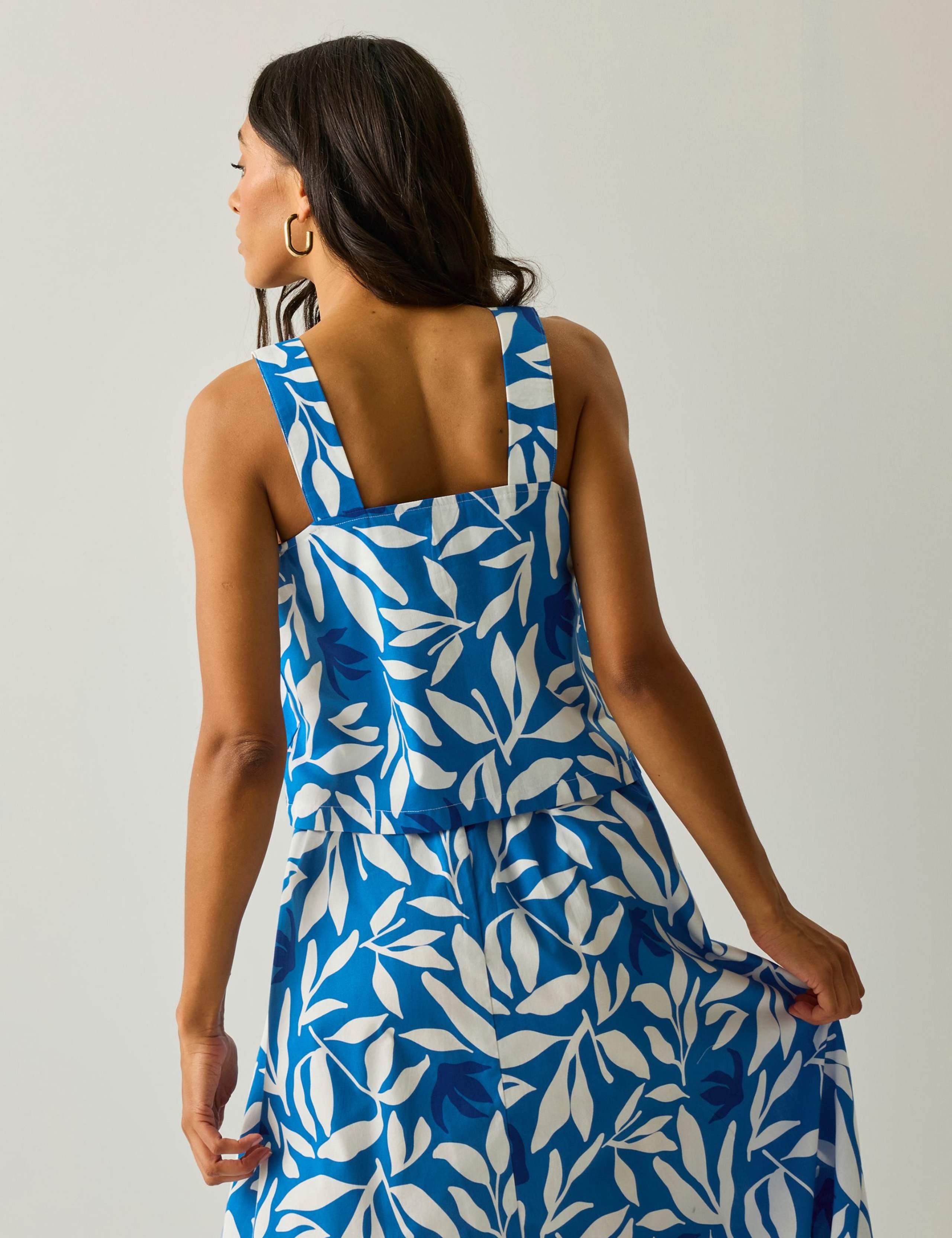 Laguna Pure Cotton Leaf Print Vest Top 3 of 6