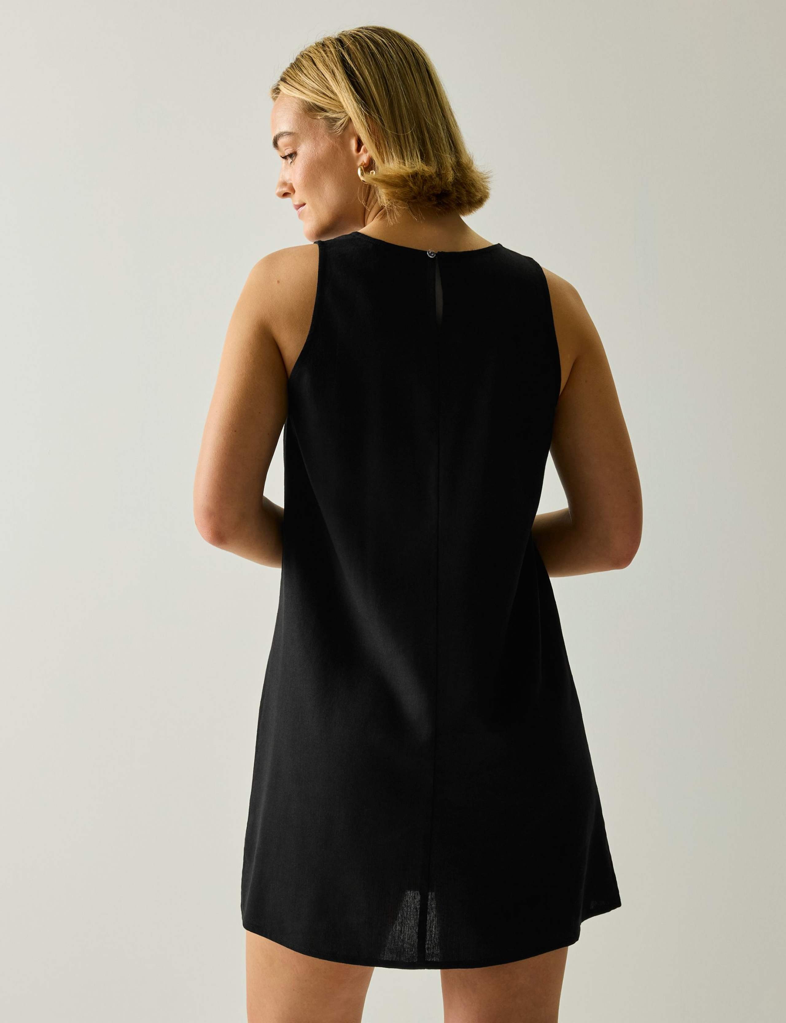 Kailua Mini Shift Dress with Linen 3 of 5