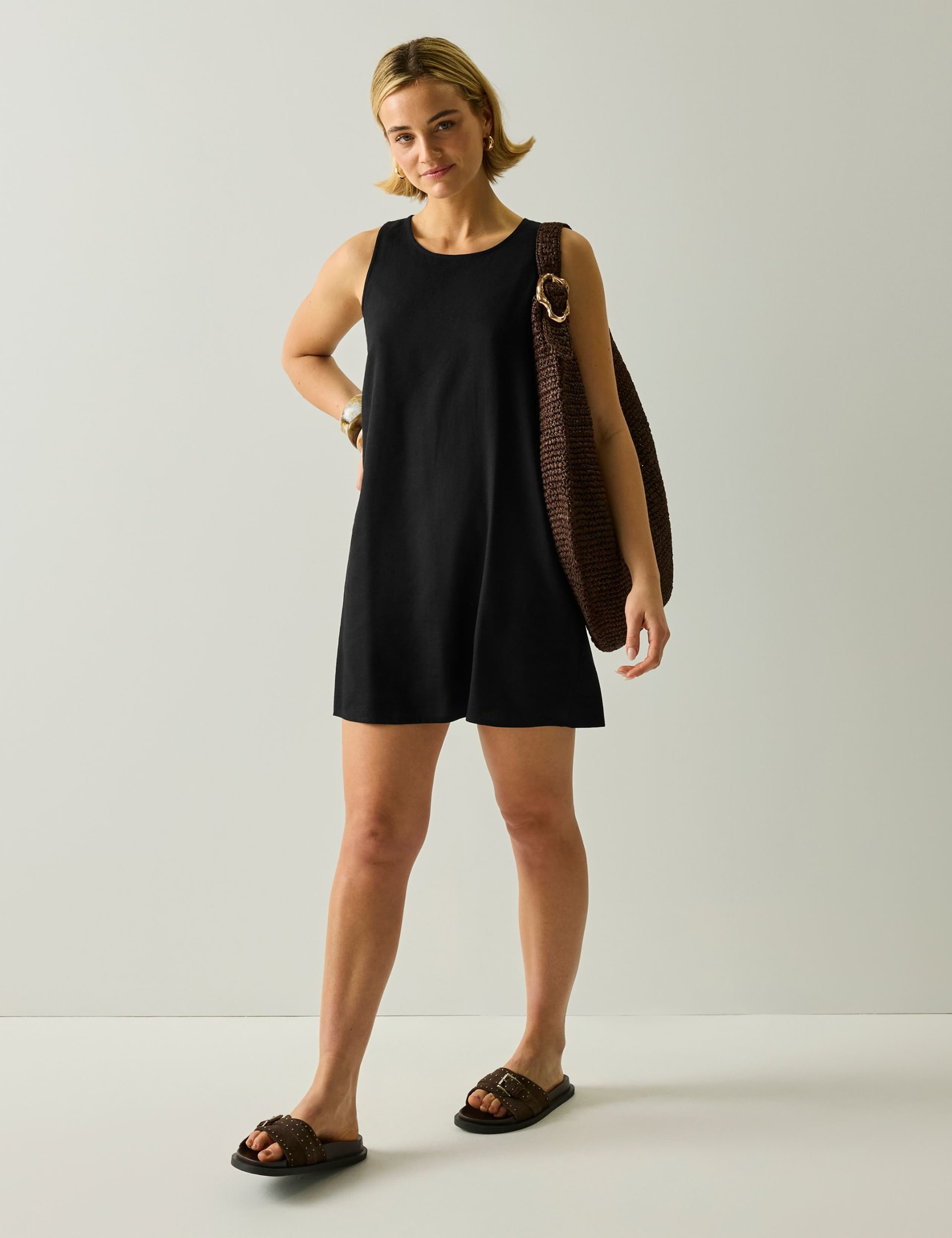 Kailua Mini Shift Dress with Linen 5 of 5