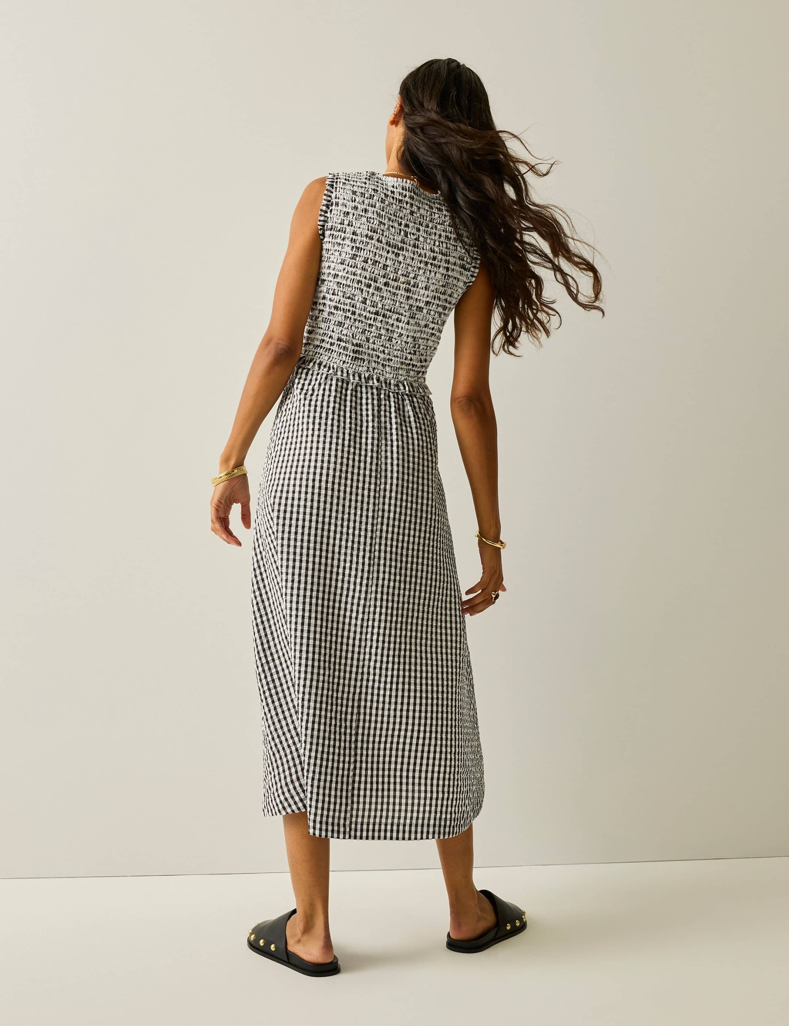 Poloma Gingham Midi Shirred Dress 7 of 7