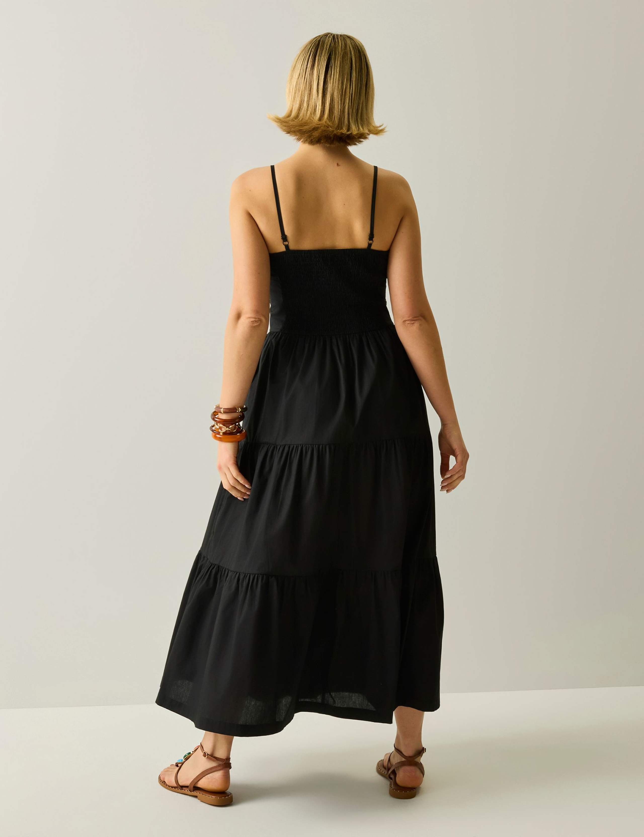 Perissa Pure Cotton V-Neck Midi Dress 4 of 6