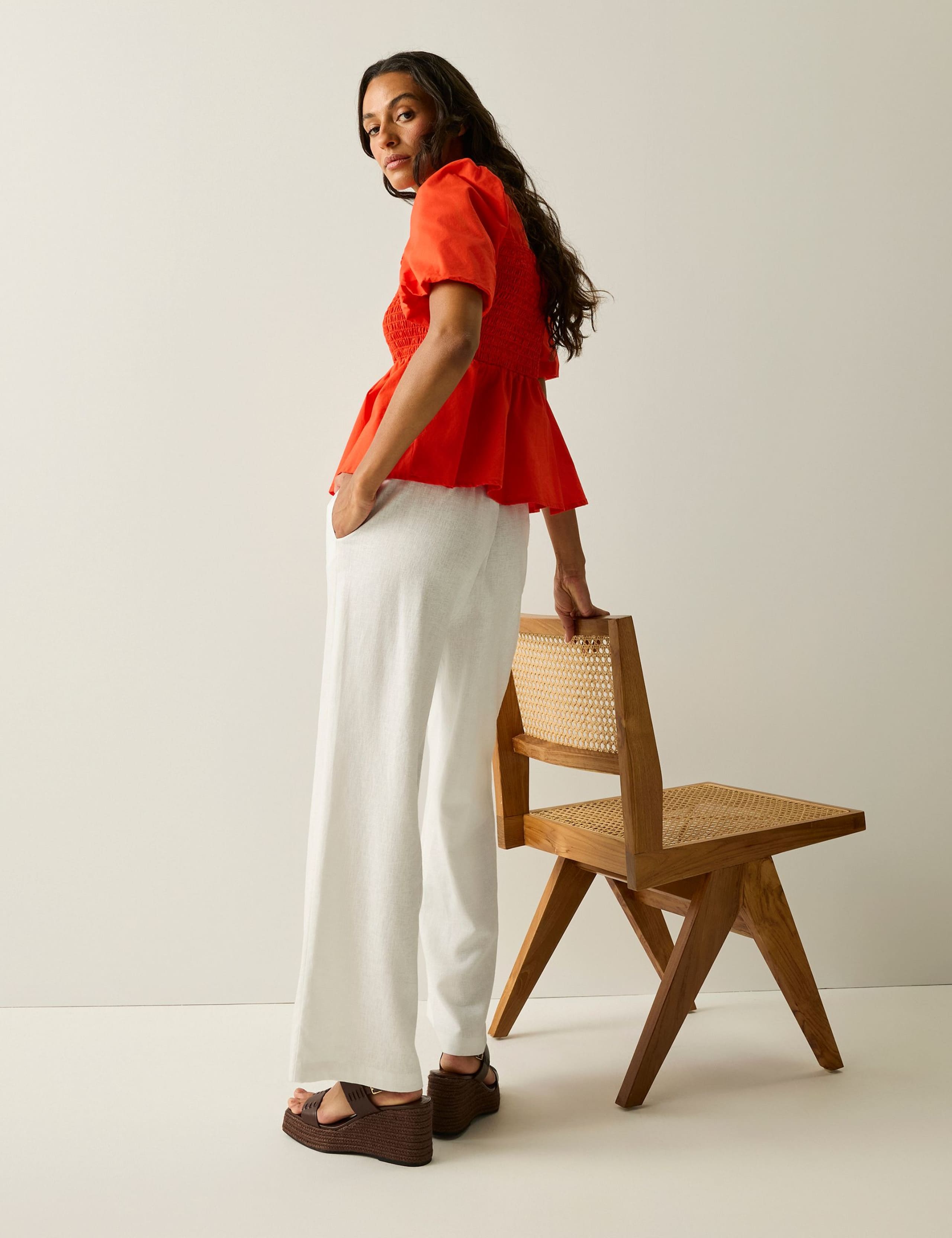 Talamanca Straight Leg Trousers with Linen 3 of 6