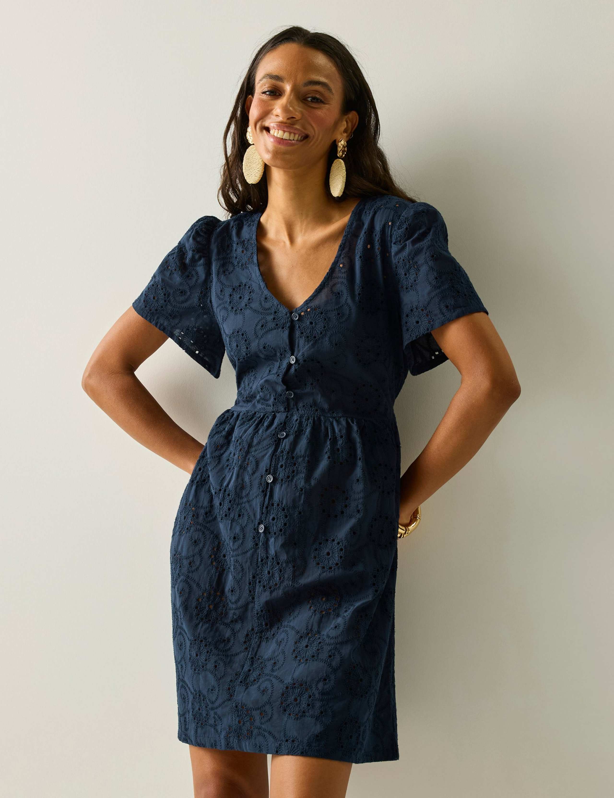 Tarida Pure Cotton Broderie Tea Dress 4 of 6