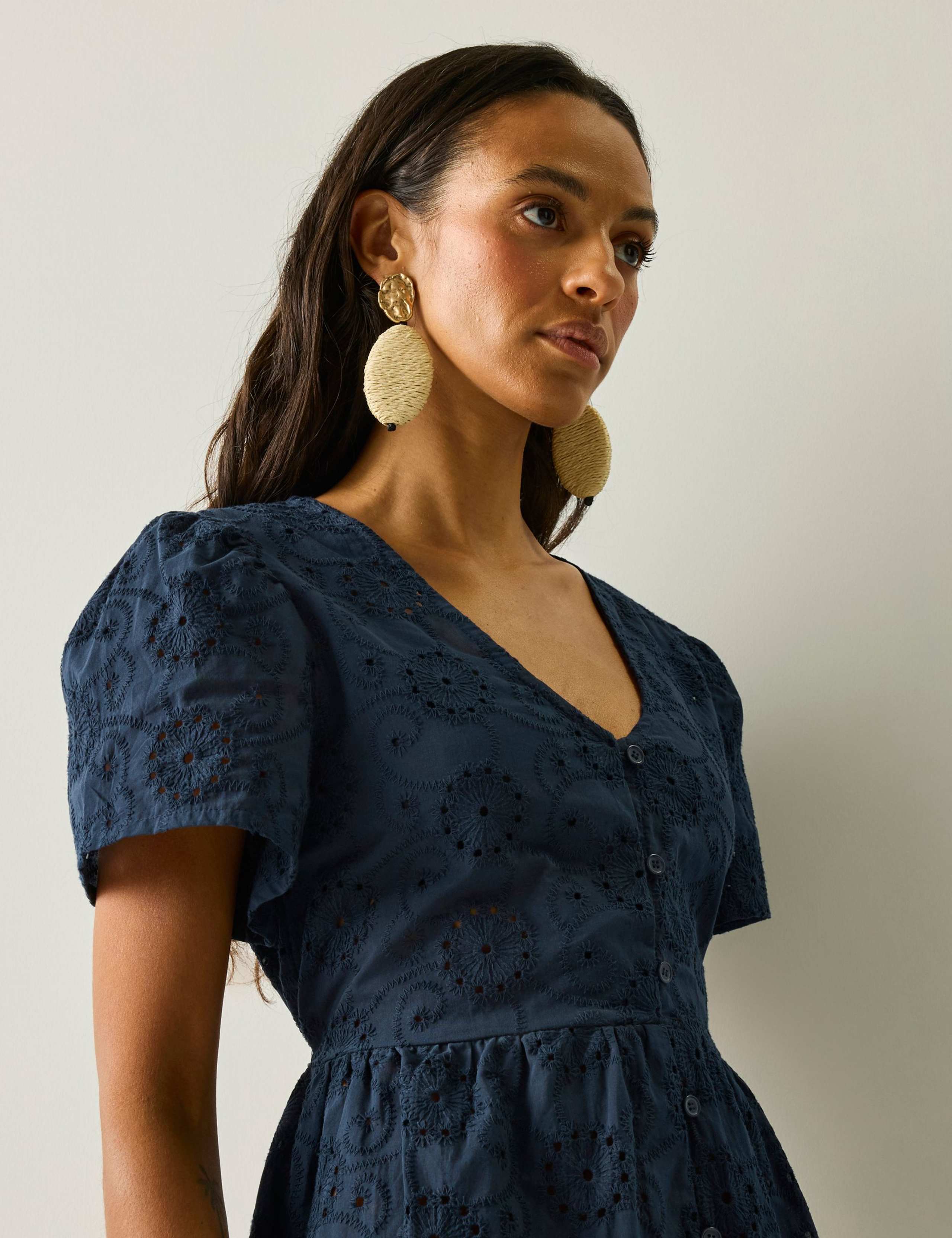 Tarida Pure Cotton Broderie Tea Dress 5 of 6