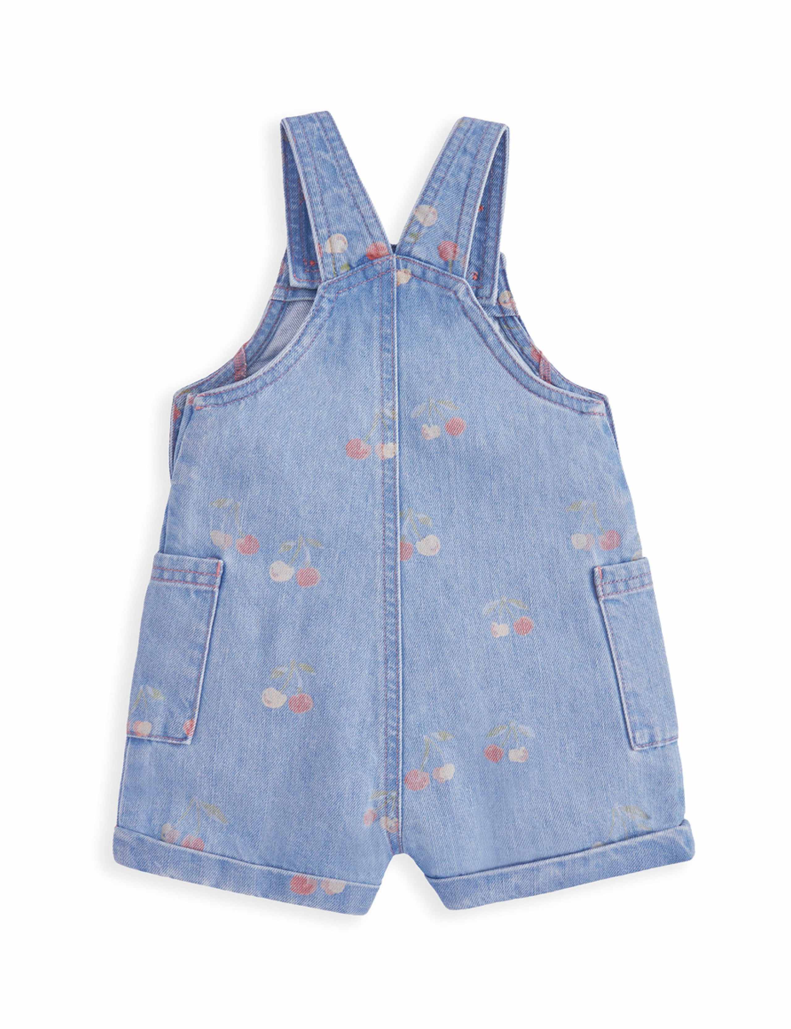 Pure Cotton Patterned Dungarees (0-3 Years) 3 of 3