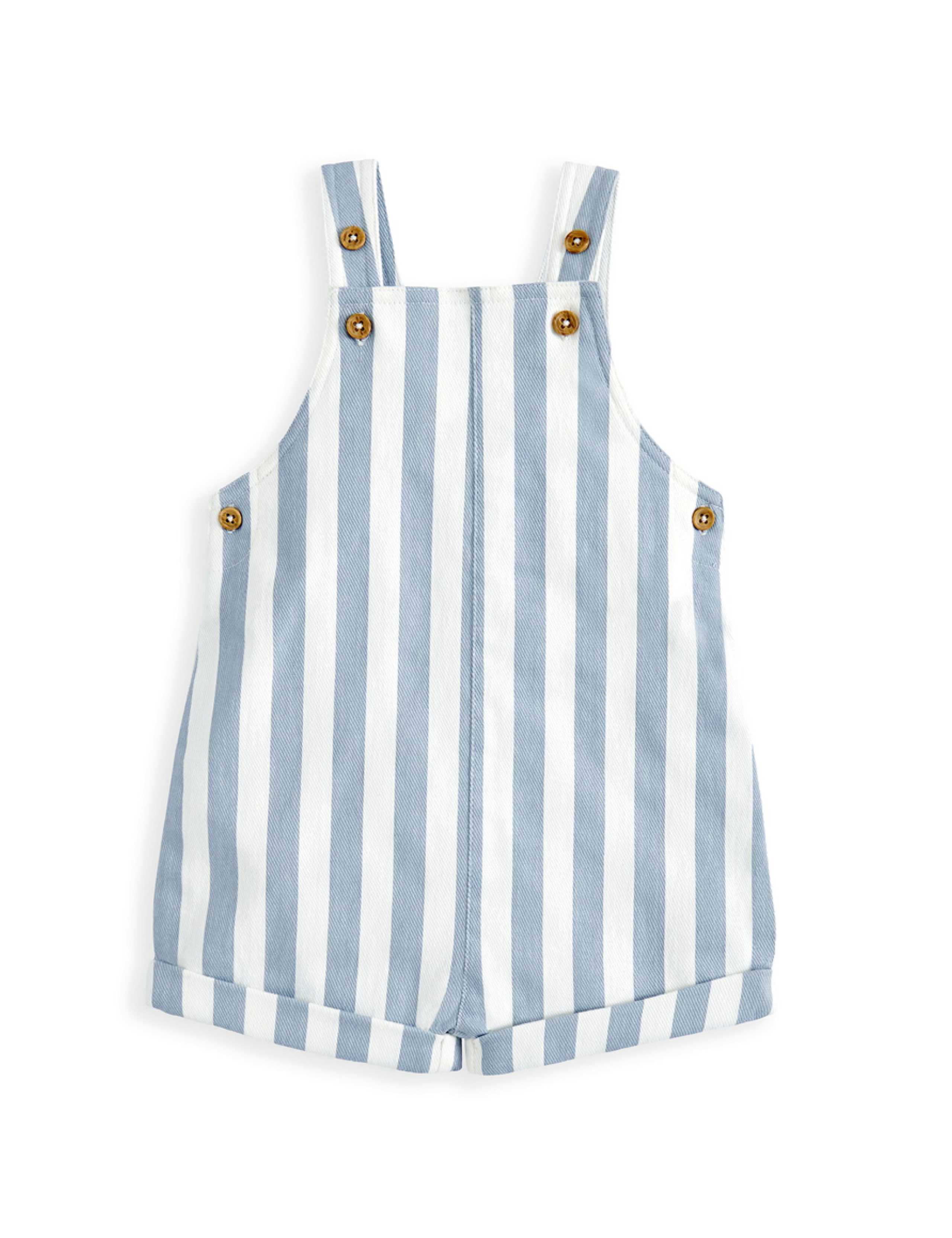 Cotton Rich Striped Dungarees (0-3 Years) 2 of 3