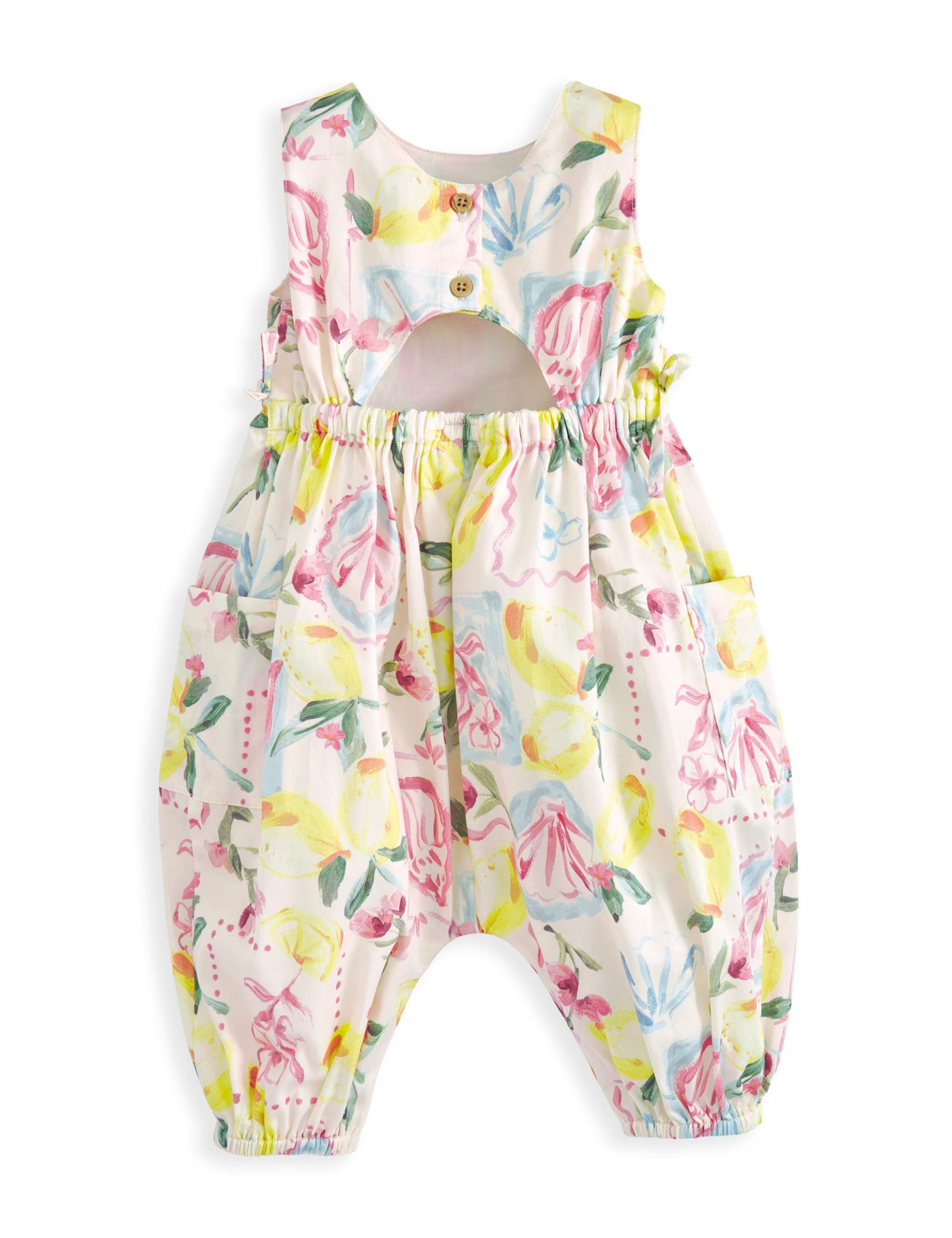 Pure Cotton Floral Lemon Print Romper (0-3 Years) 3 of 3