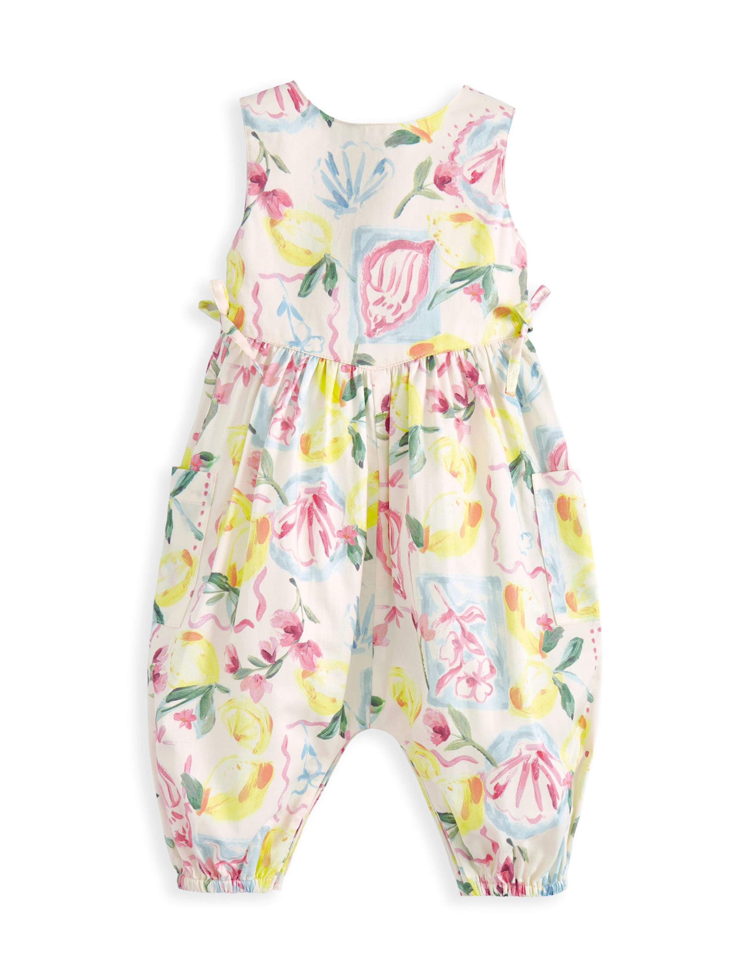 Pure Cotton Floral Lemon Print Romper (0-3 Years) 2 of 3