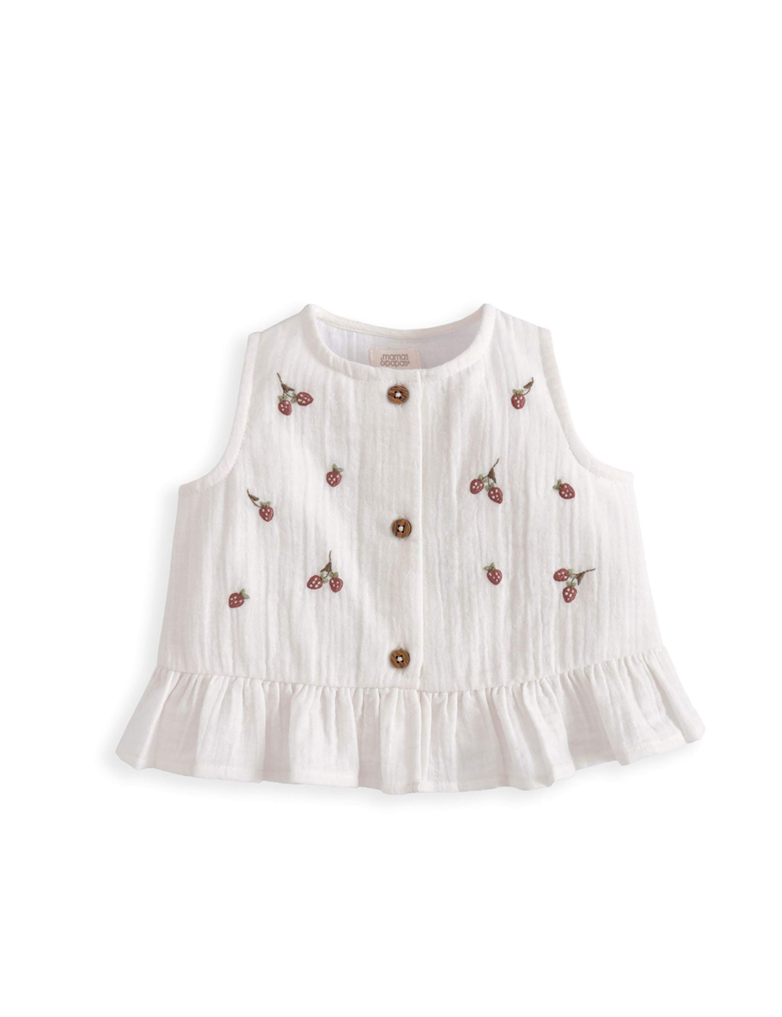 3 Piece Pure Cotton Embroidered Outfit (0-12 Mths) 3 of 5