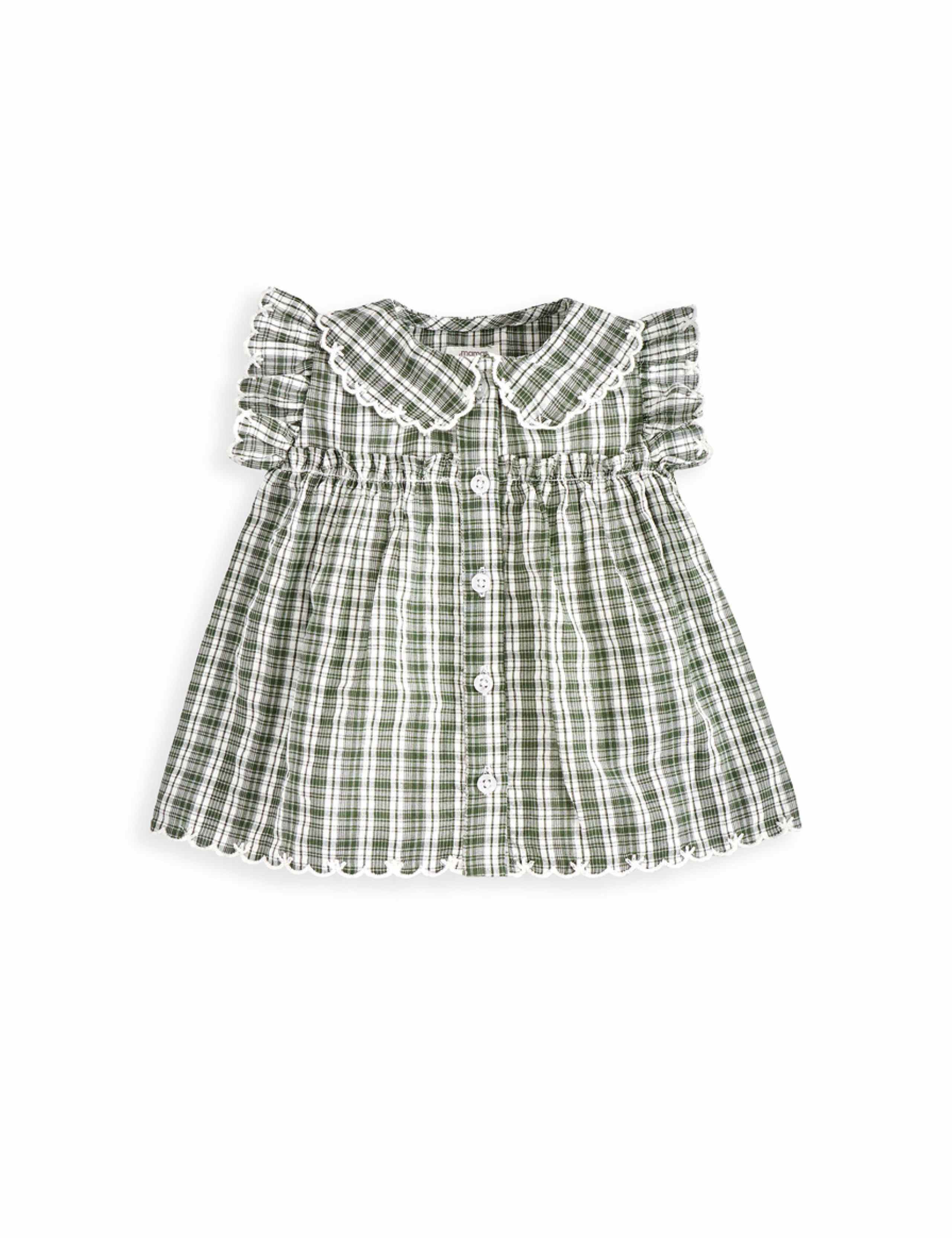 2 Piece Pure Cotton Check Top & Bottom Set (0-3 Years) 4 of 4