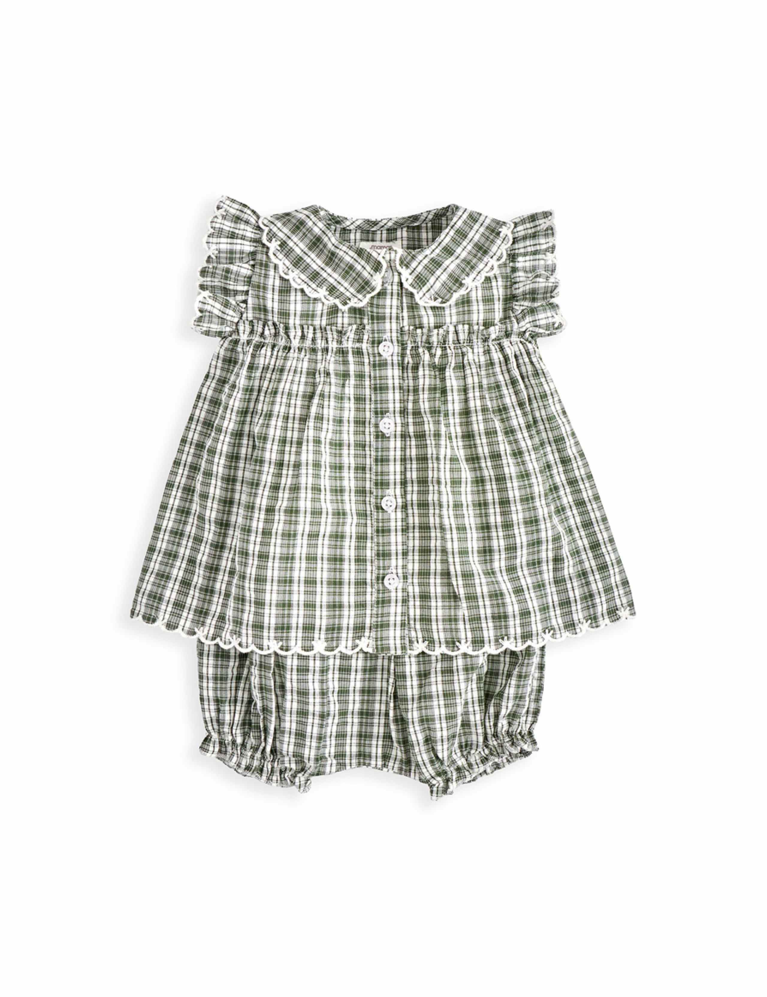 2 Piece Pure Cotton Check Top & Bottom Set (0-3 Years) 2 of 4