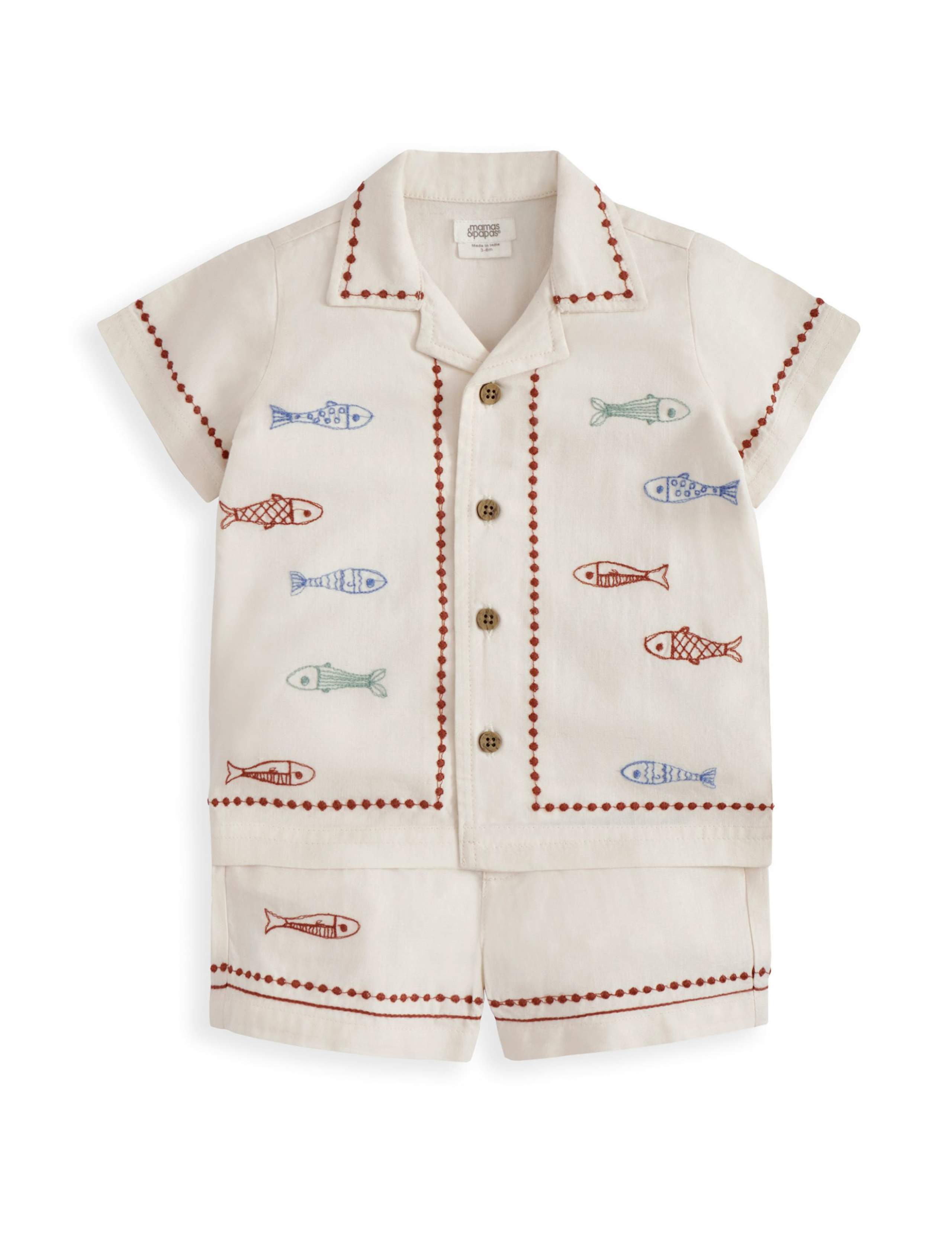 2 Piece Fish Embroidery Top & Bottom Set (0-3 Years) 2 of 4