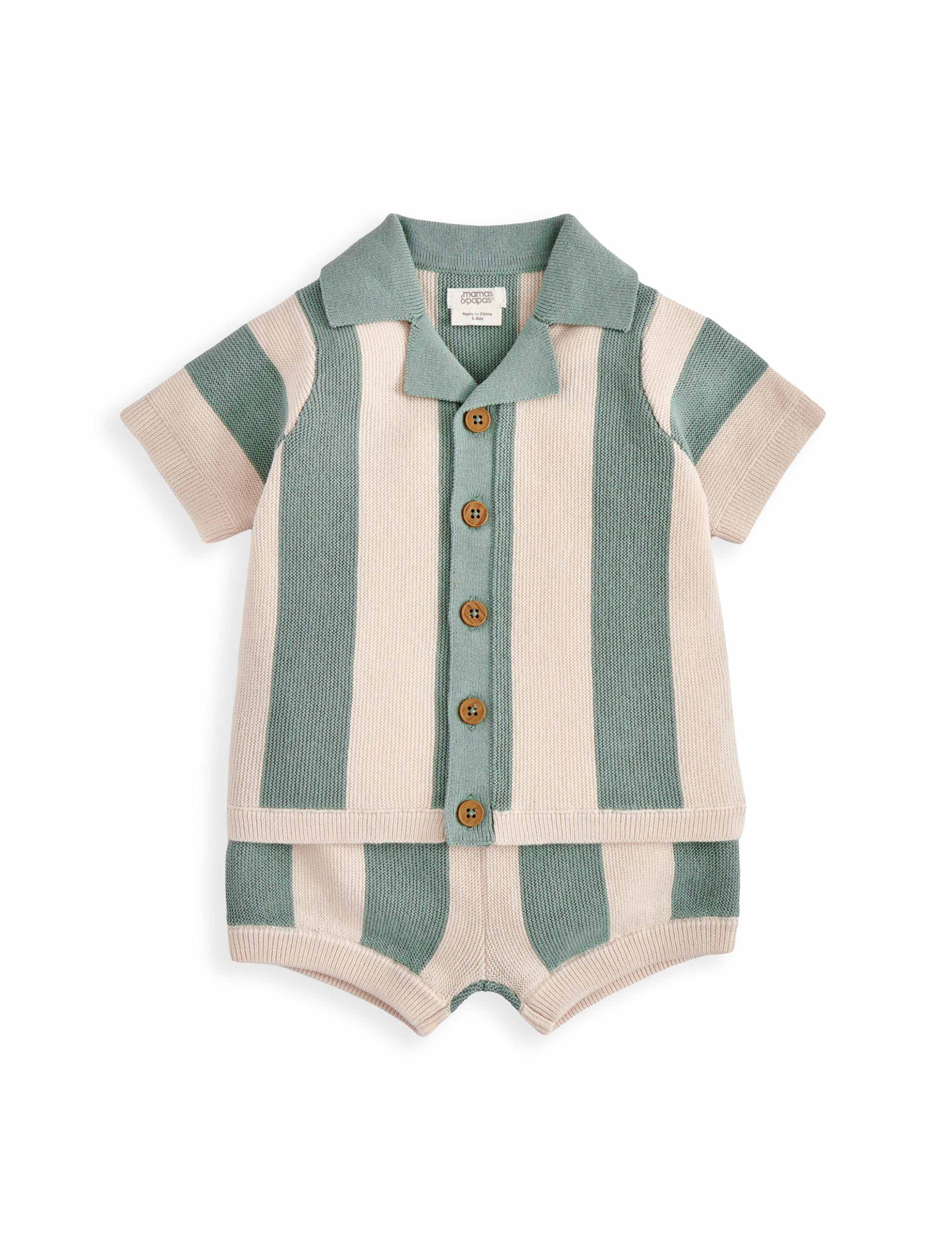 2 Piece Pure Cotton Knitted Top & Bottom Set (0-3 Years) 2 of 5