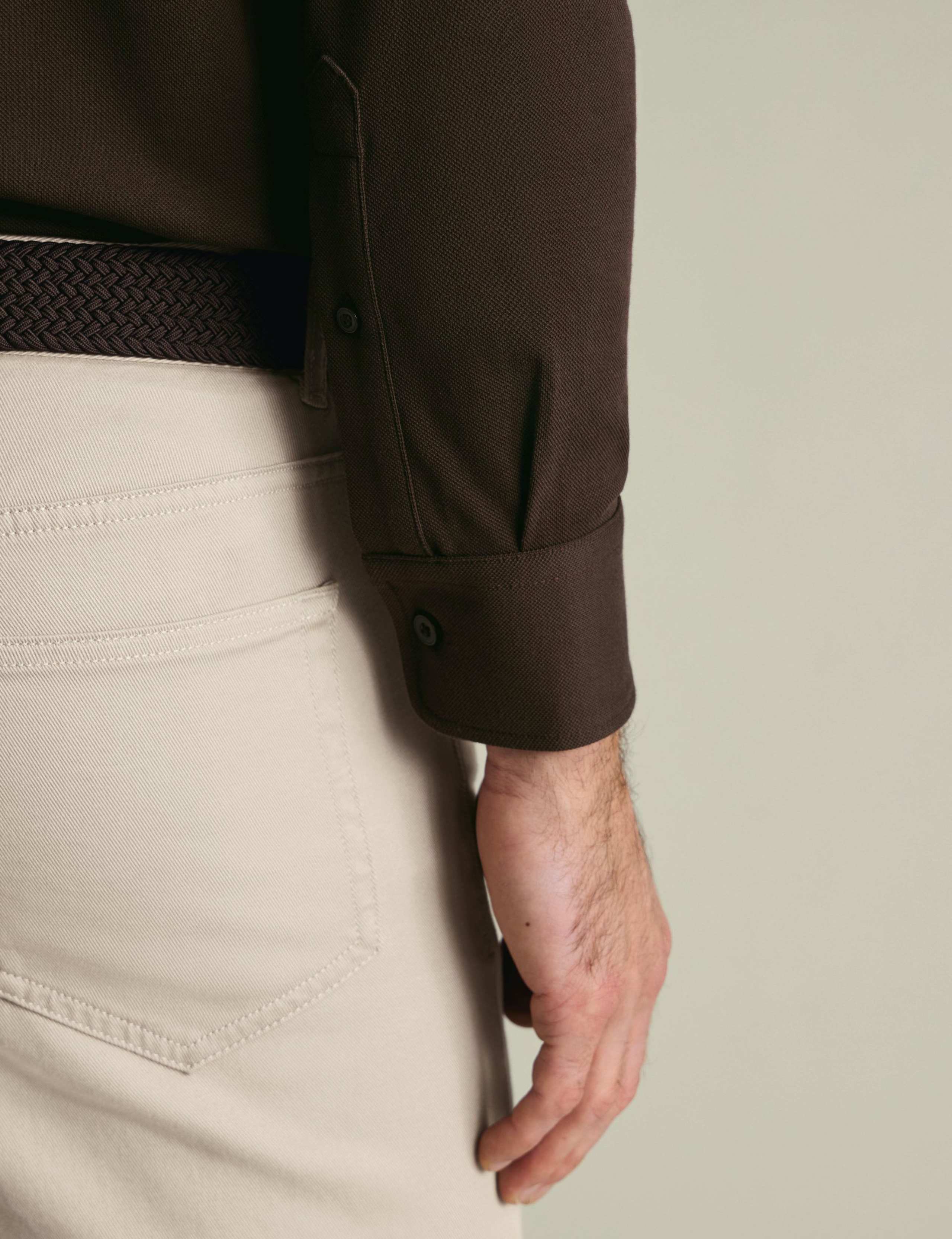 Cotton Rich Pique Long Sleeve Polo Shirt 6 of 6