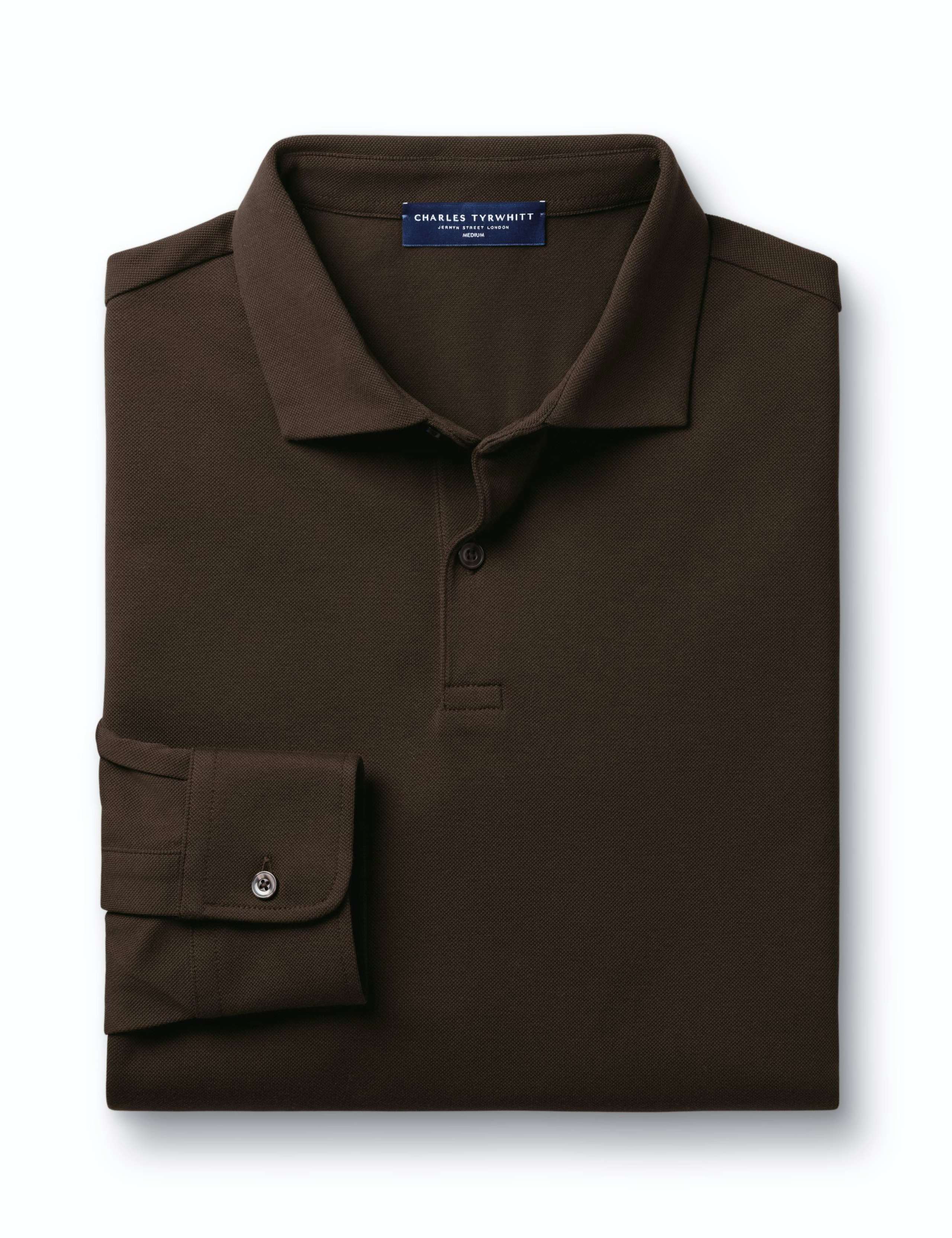Cotton Rich Pique Long Sleeve Polo Shirt 2 of 6