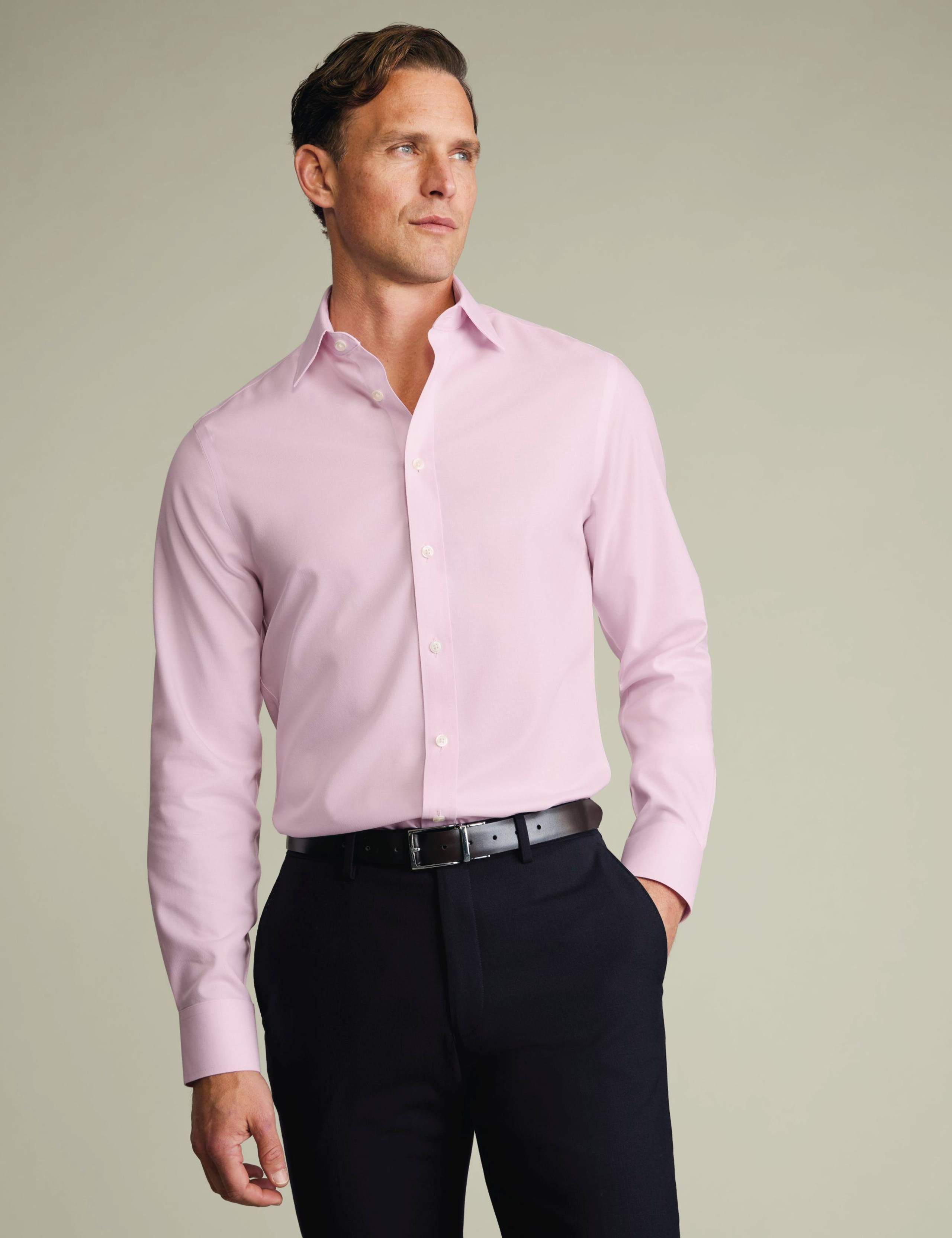 Slim Fit Non Iron Pure Cotton Twill Shirt 1 of 6