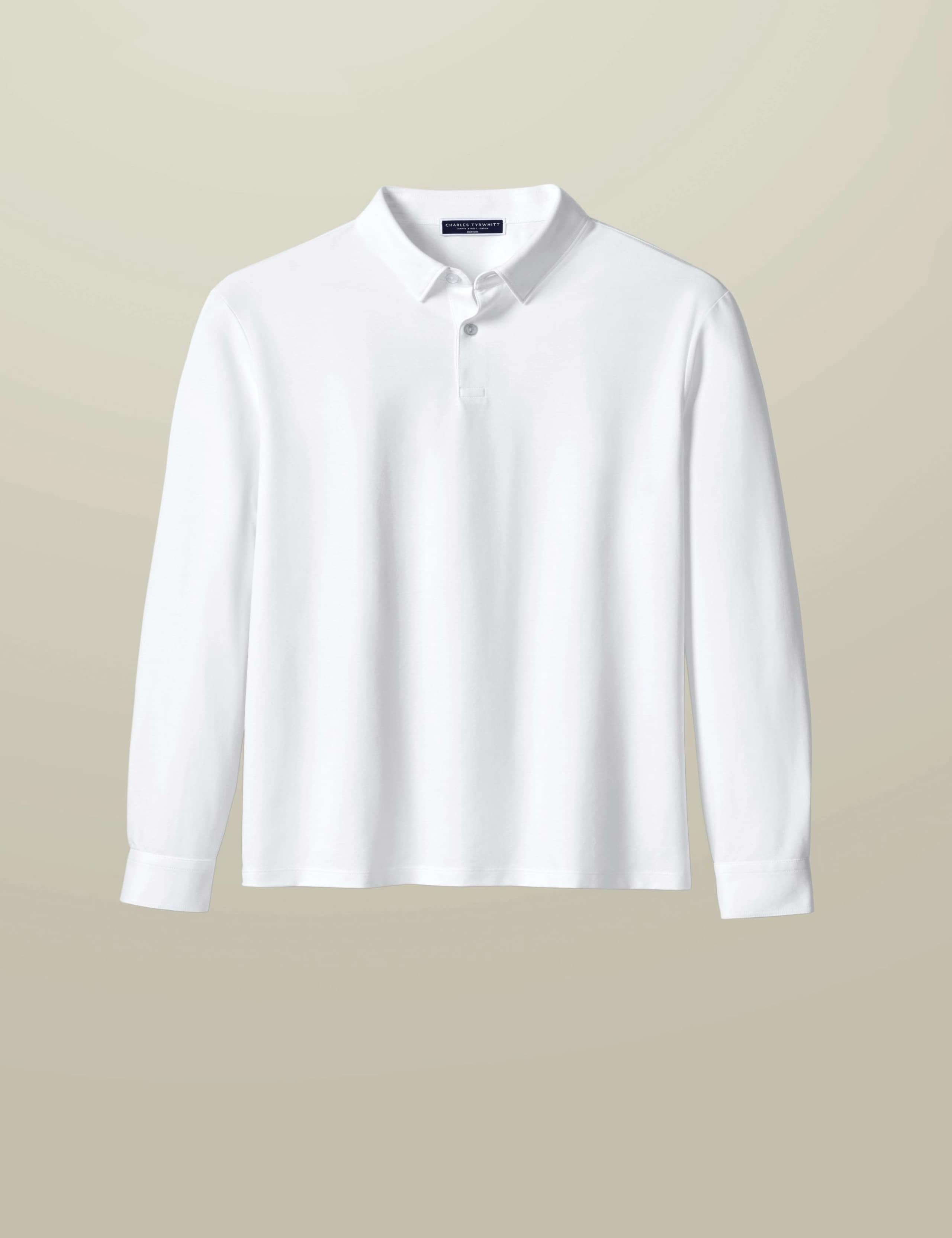 Performance Cotton Blend Long Sleeve Polo Shirt 2 of 7