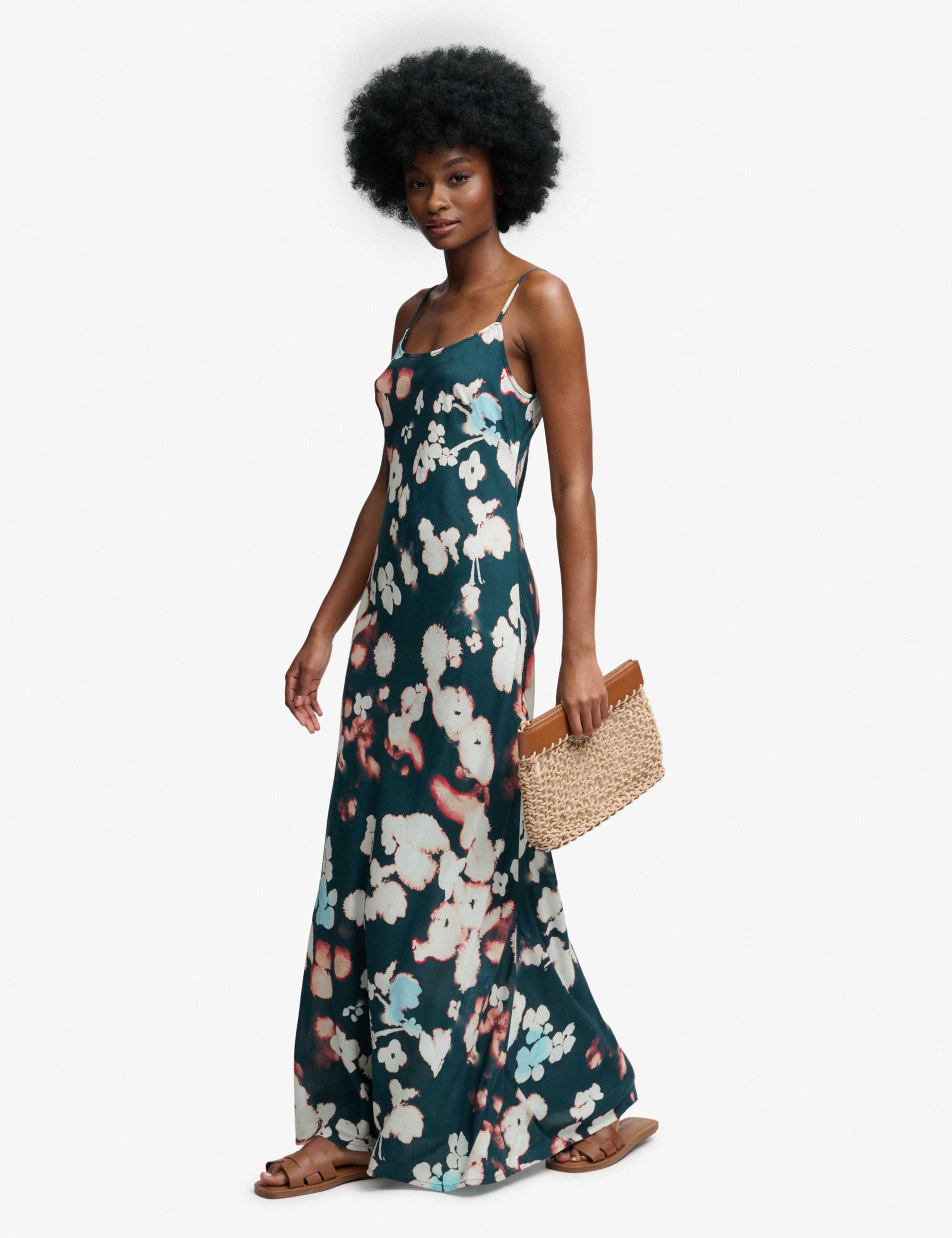 Printed Scoop Neck Strappy Maxi Slip Dress 5 of 6