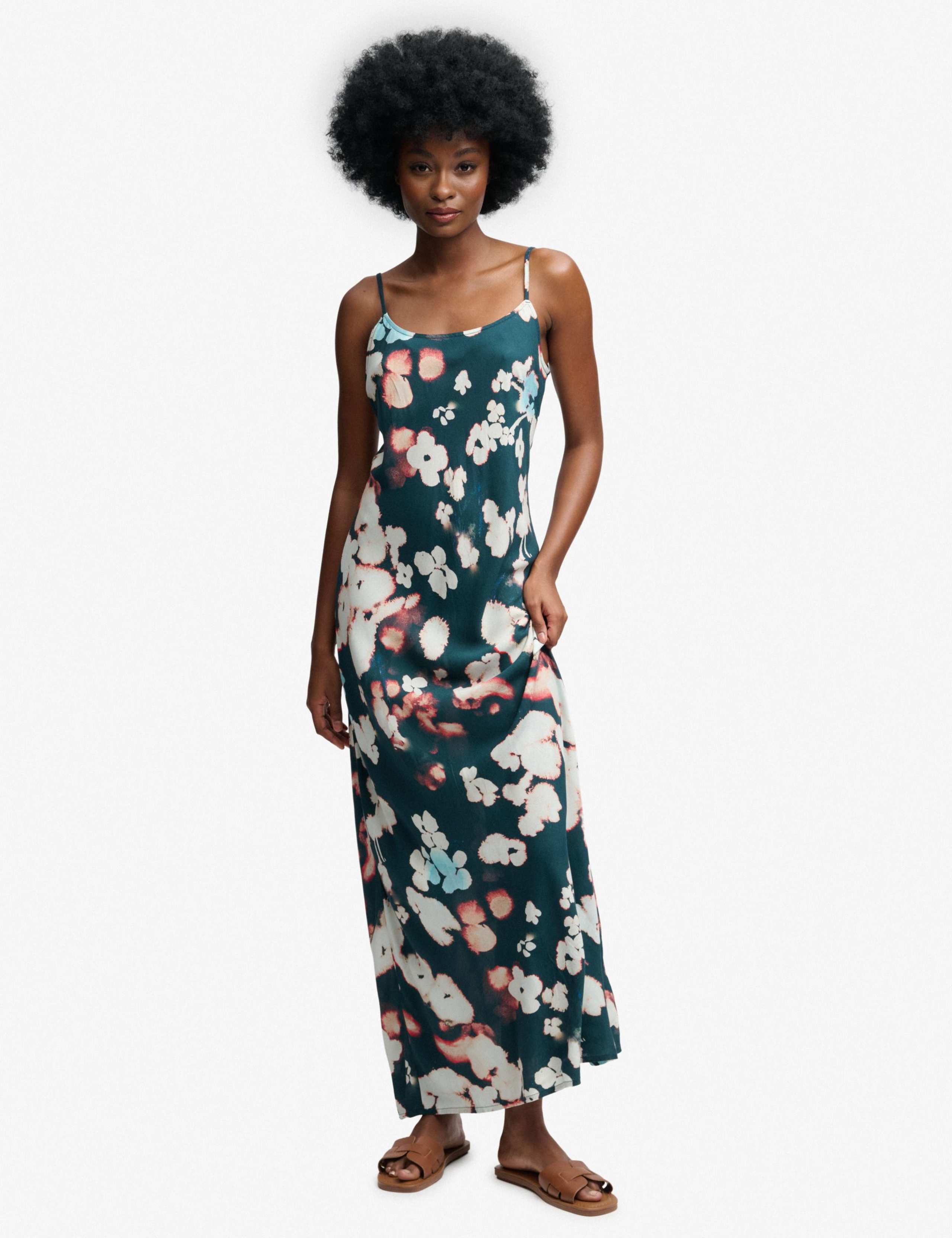 Printed Scoop Neck Strappy Maxi Slip Dress 6 of 6