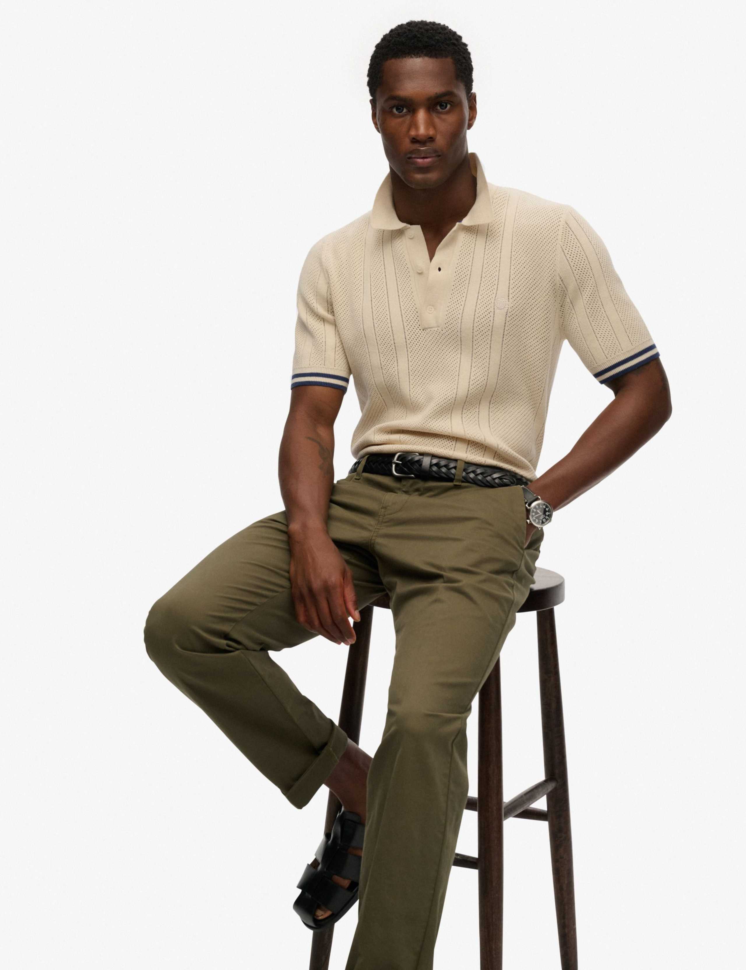 Pure Cotton Textured Knitted Polo Shirt 3 of 6