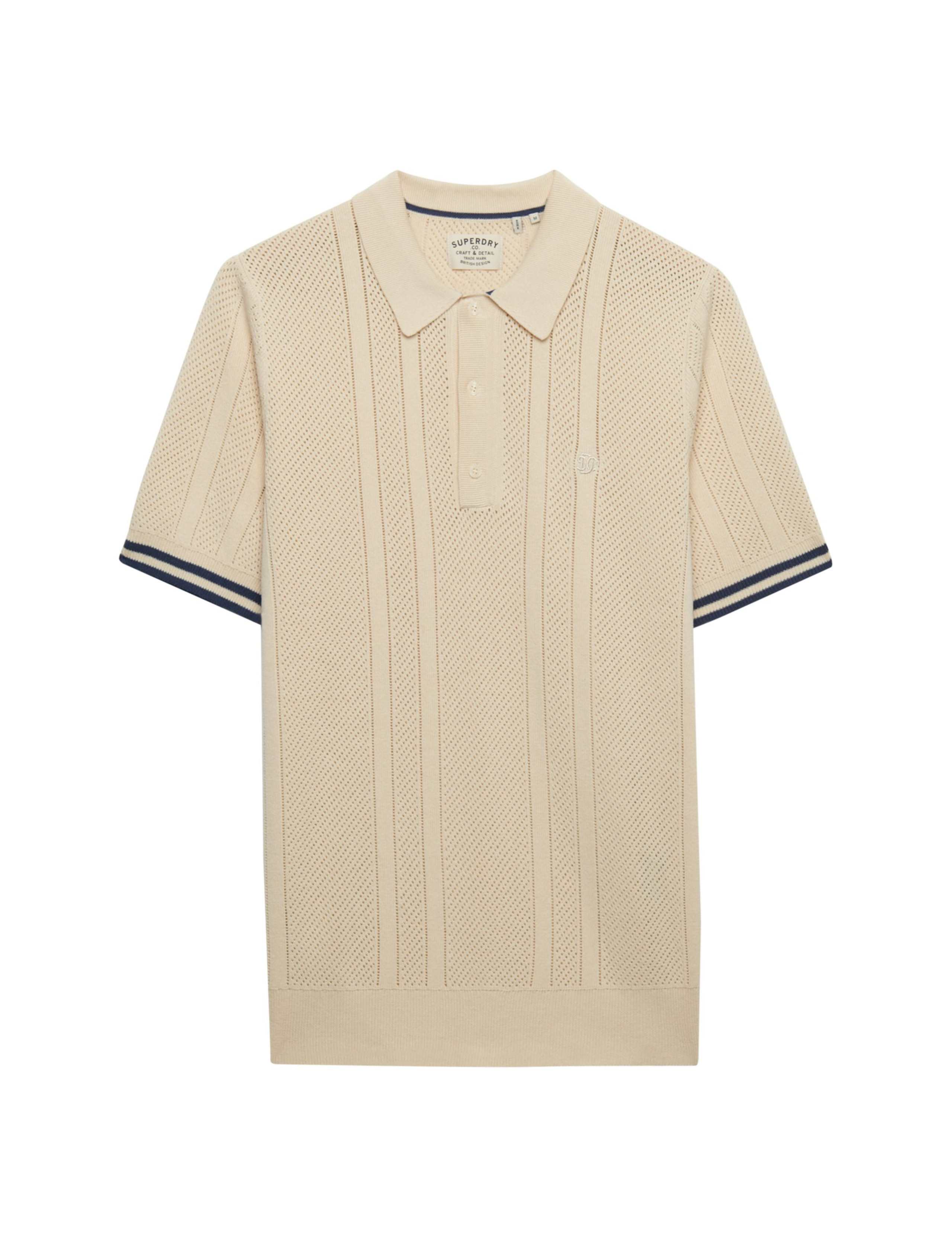Pure Cotton Textured Knitted Polo Shirt 2 of 6