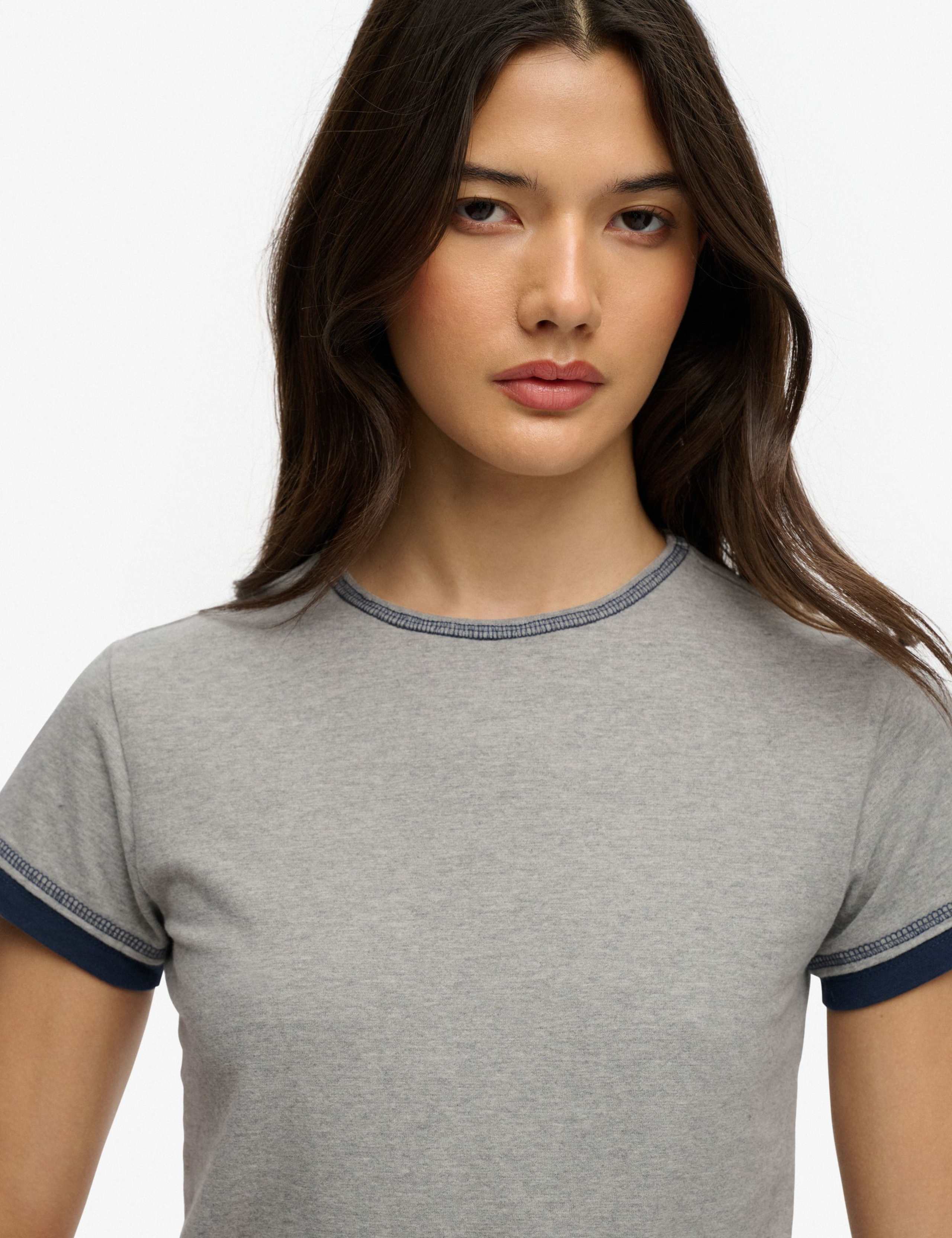 Cotton Rich Layered Crop T-Shirt 3 of 6