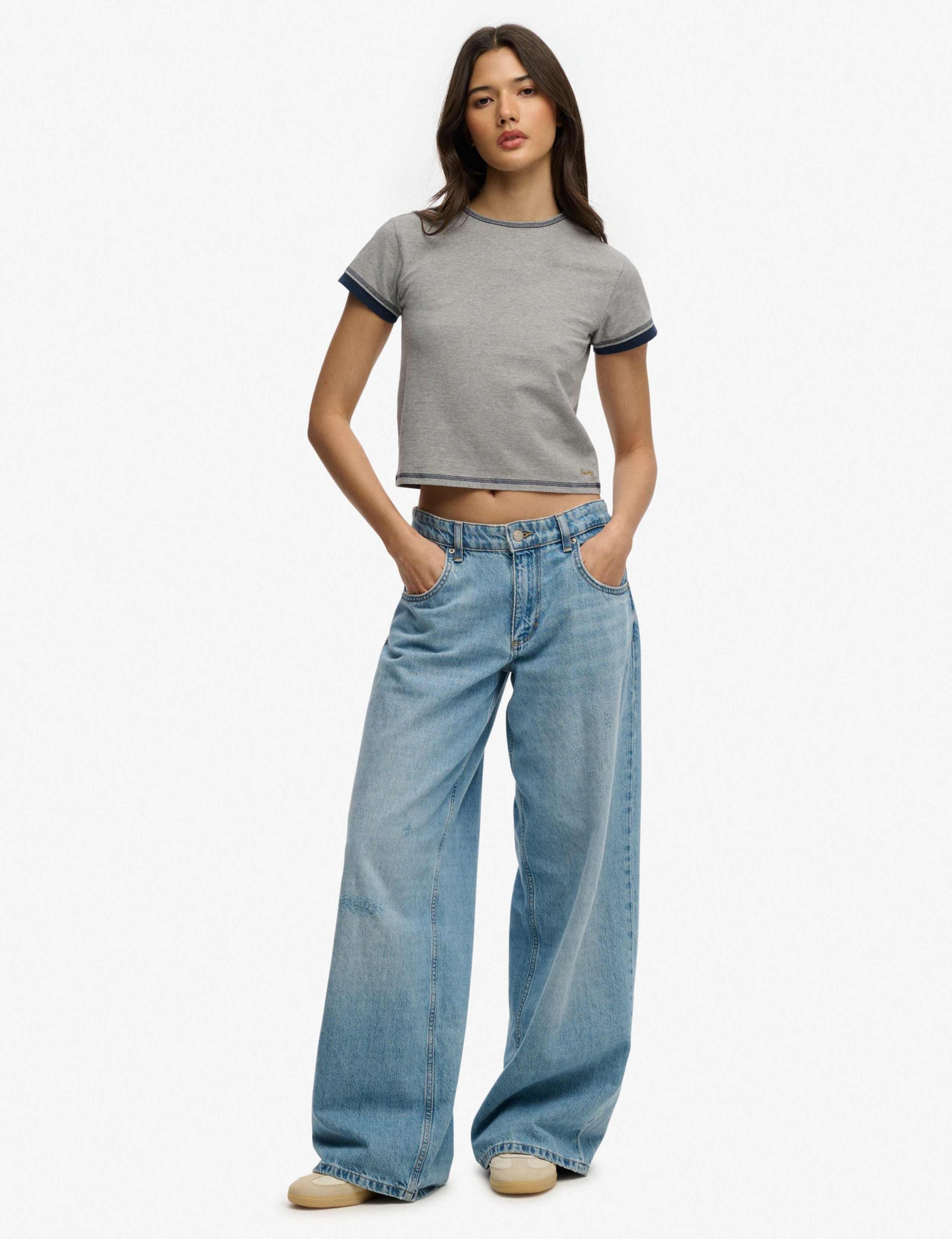 Cotton Rich Layered Crop T-Shirt 5 of 6