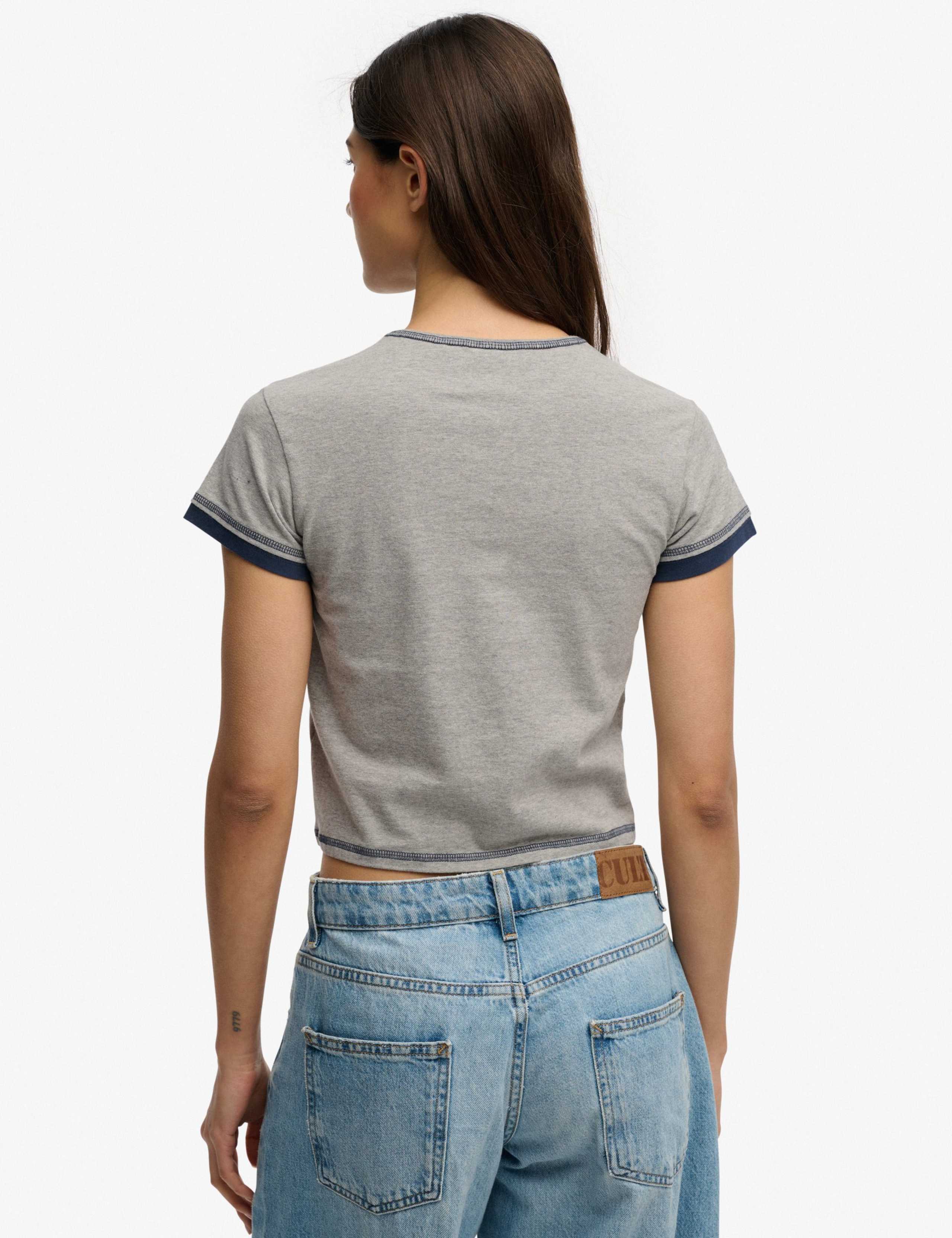 Cotton Rich Layered Crop T-Shirt 6 of 6