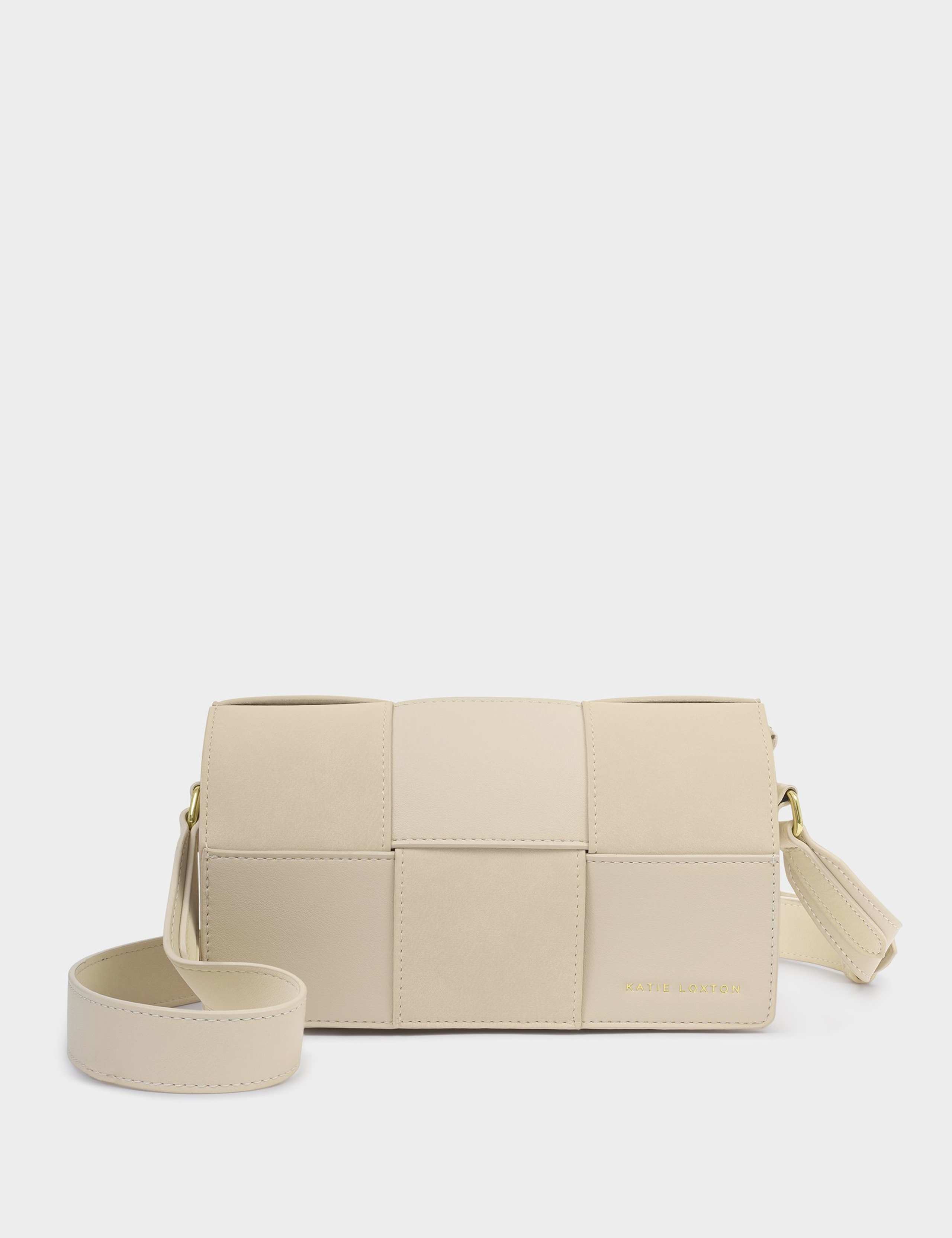 Faux Suede Woven Panel Cross Body Bag 2 of 6