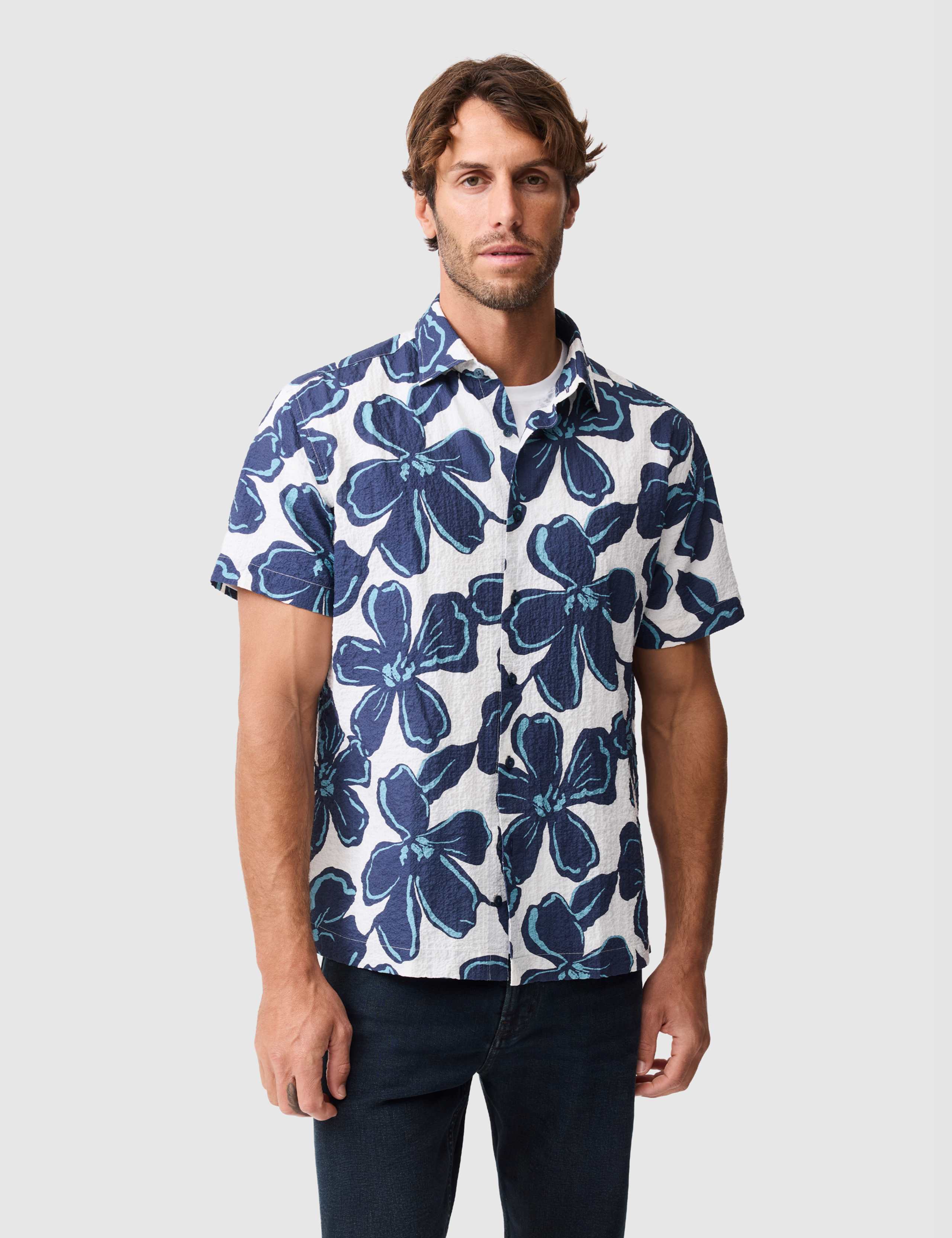 Relaxed Fit Cotton Rich Seersucker Shirt 1 of 6
